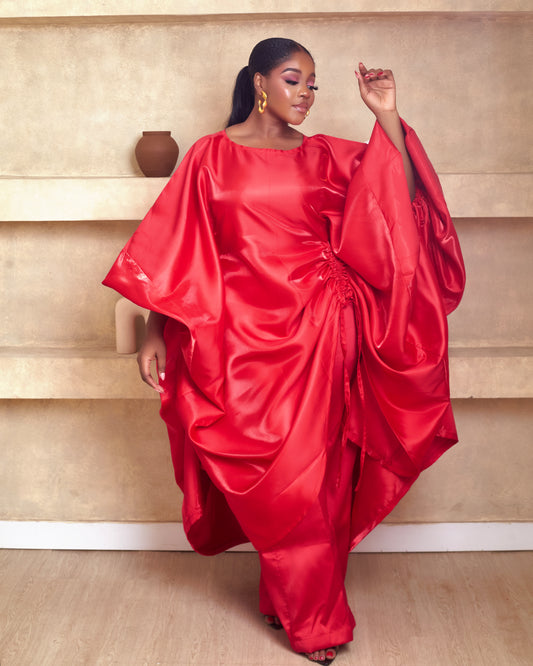 Bernice Red 2 piece African Mikado Pant Set