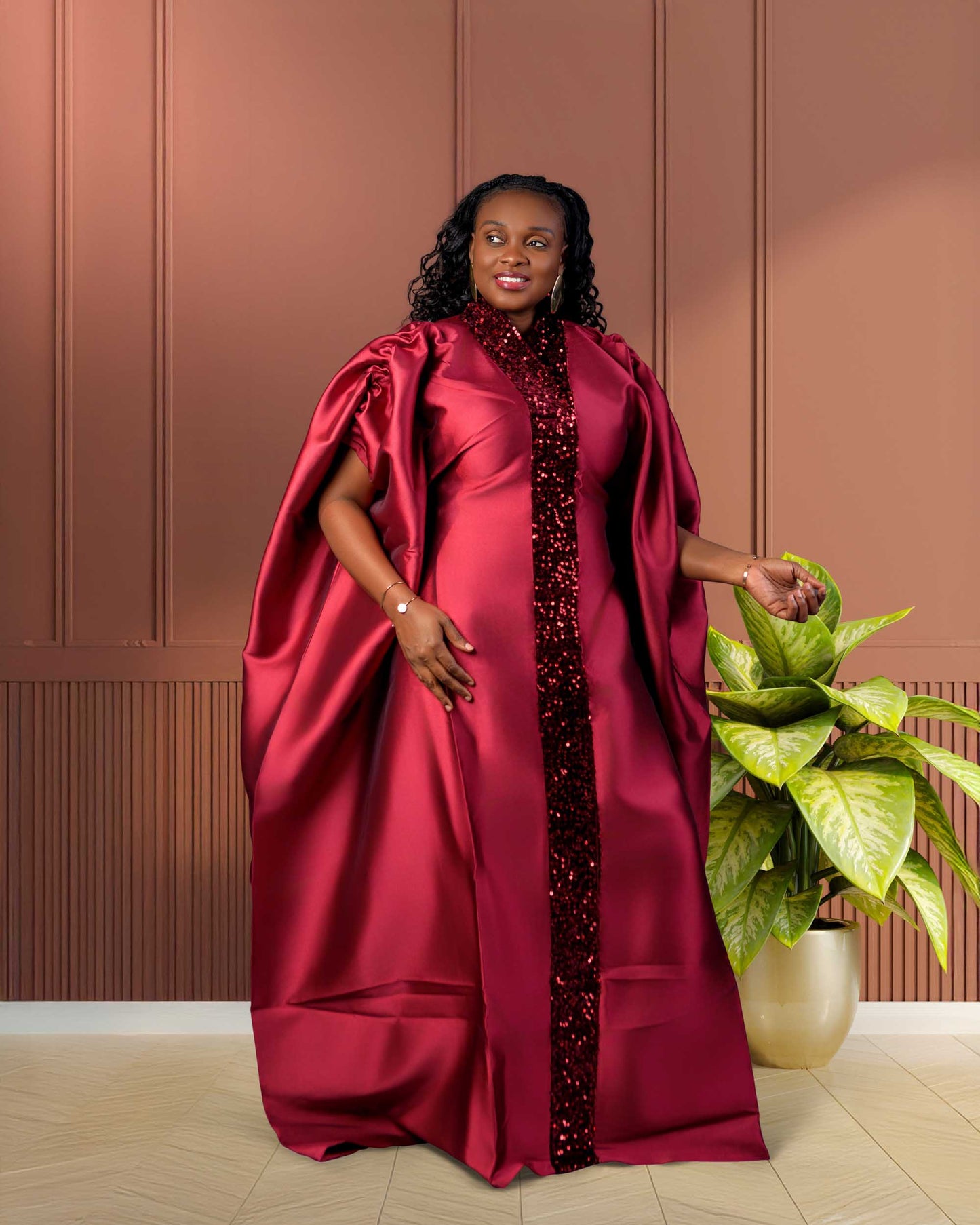 Obiye sequenced Mikado Dress