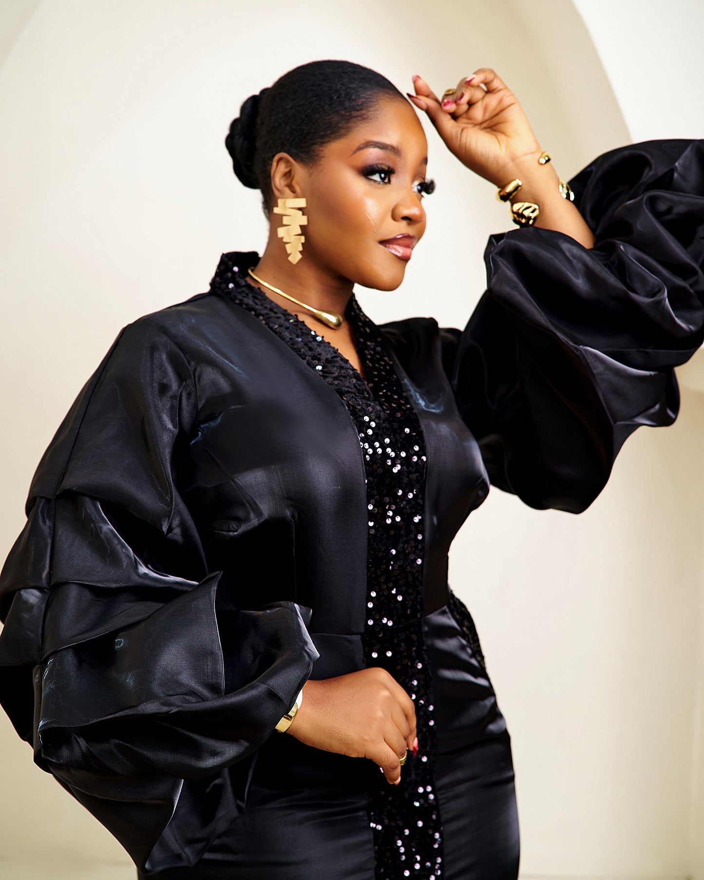 Natasha Black Kaftan African Maxi Dress