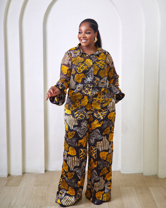 Lerato Golden Girl African Print Pant Set