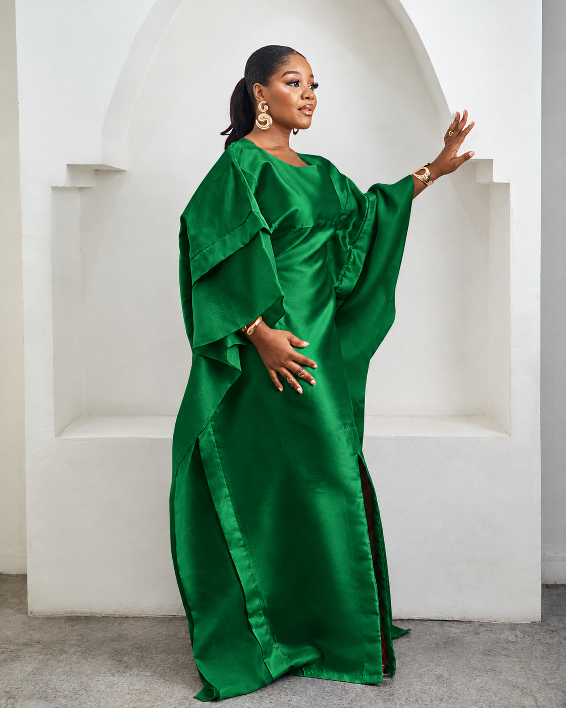 Awe Green African Satin Boubou