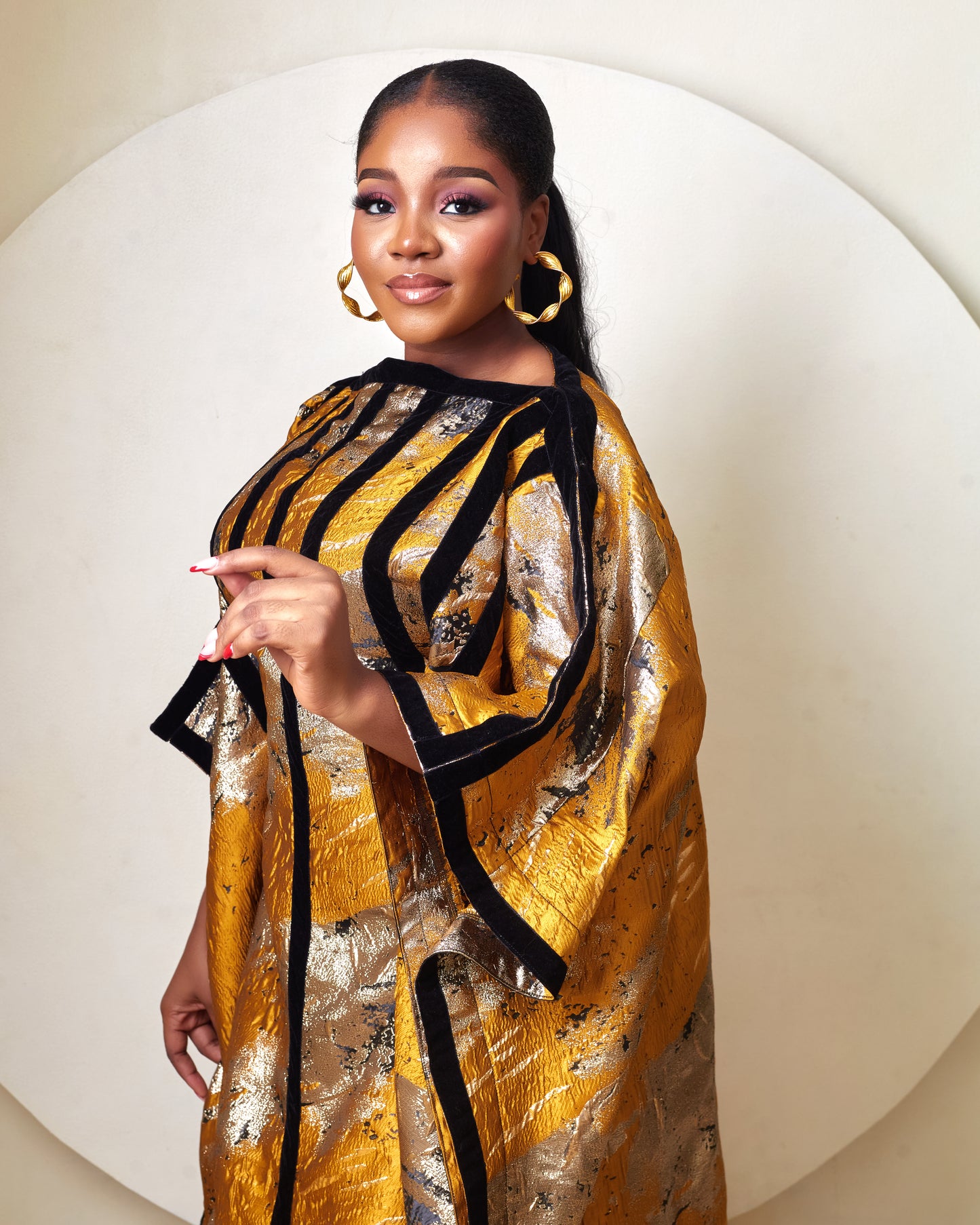Idara Golden yellow african brocade Boubou