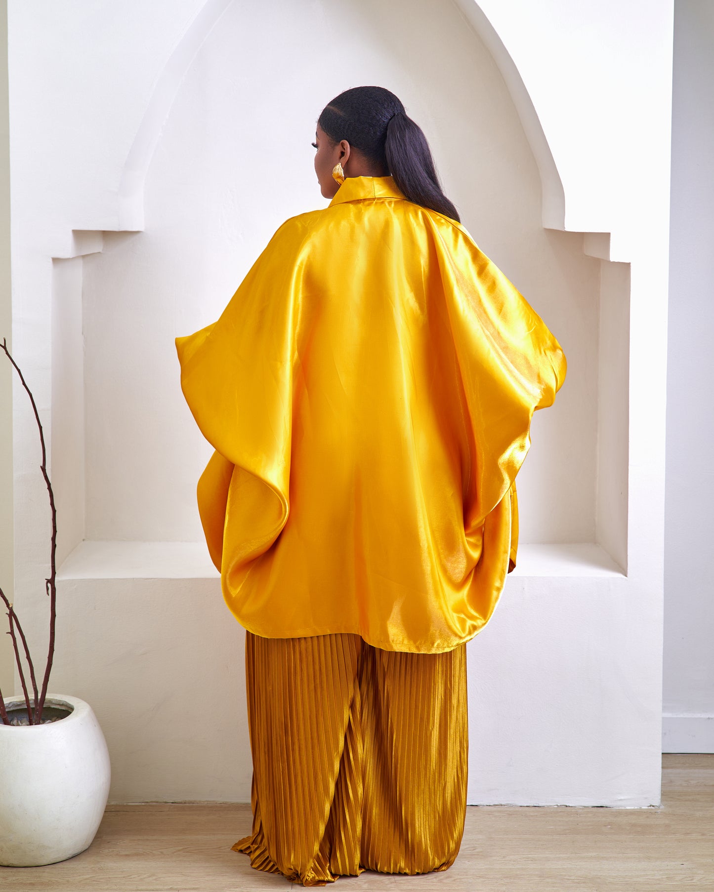 Kamari gold yellow two-piece african pant set