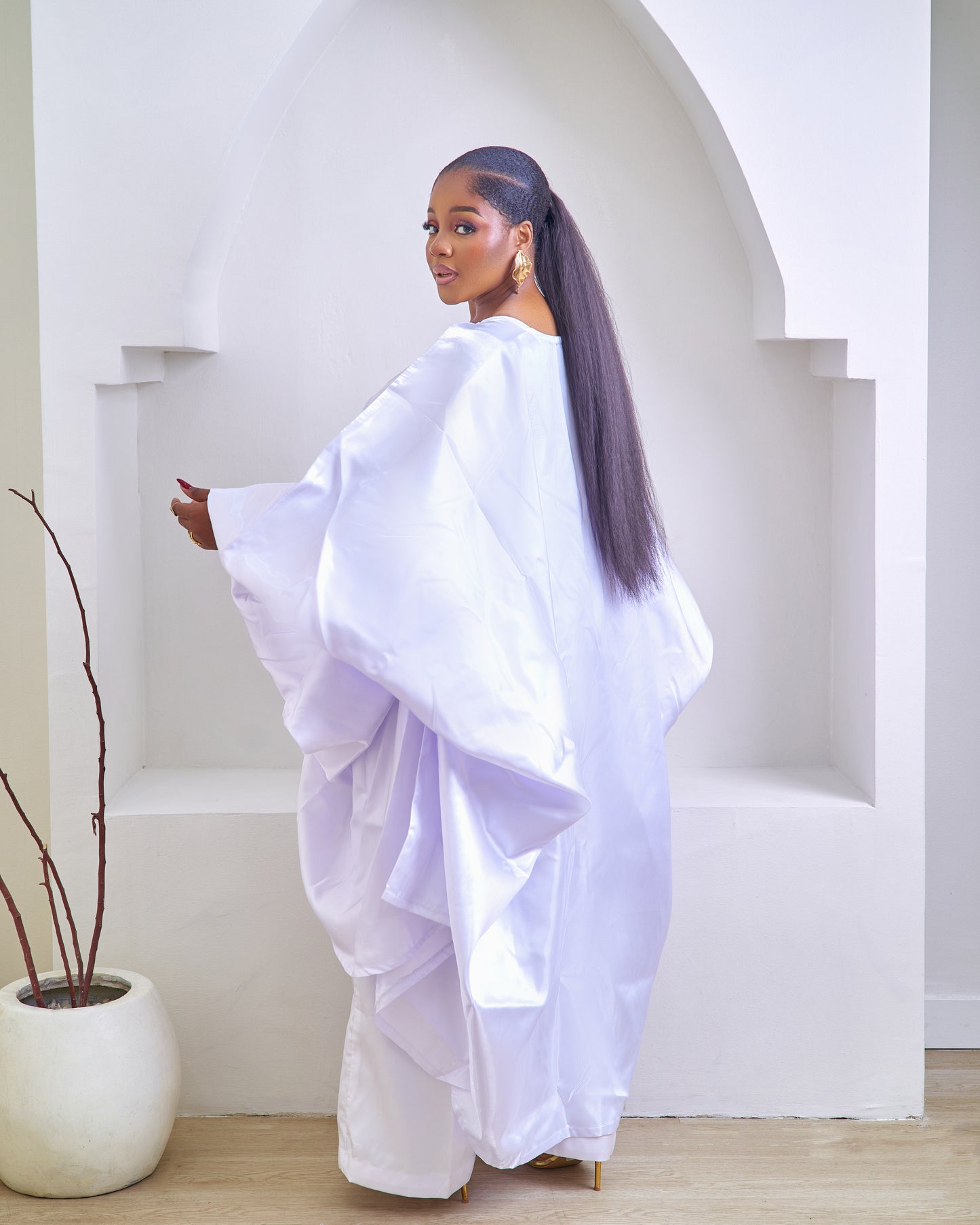 Bernice White 2 piece African Mikado Pant Set