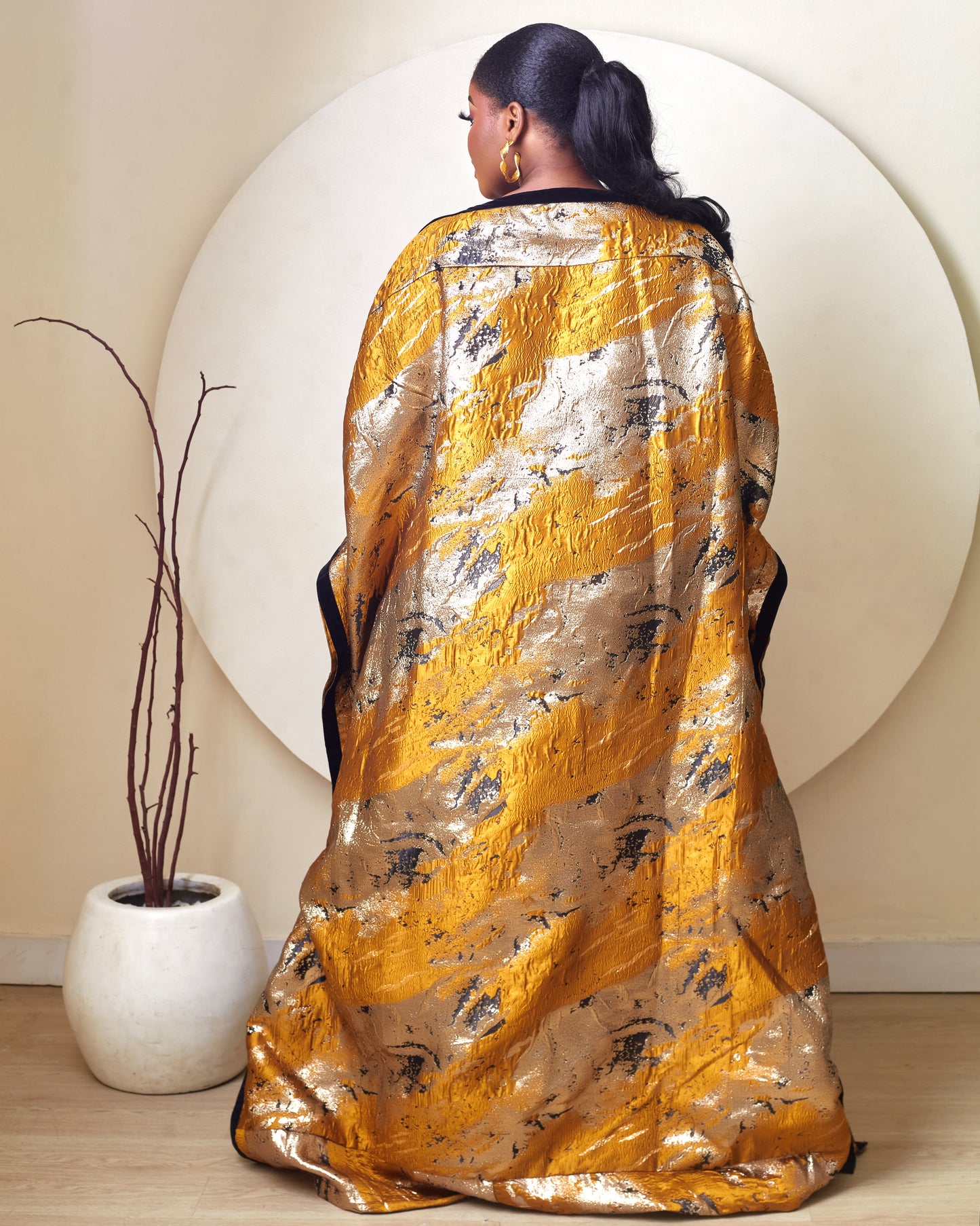 Idara Golden yellow african brocade Boubou