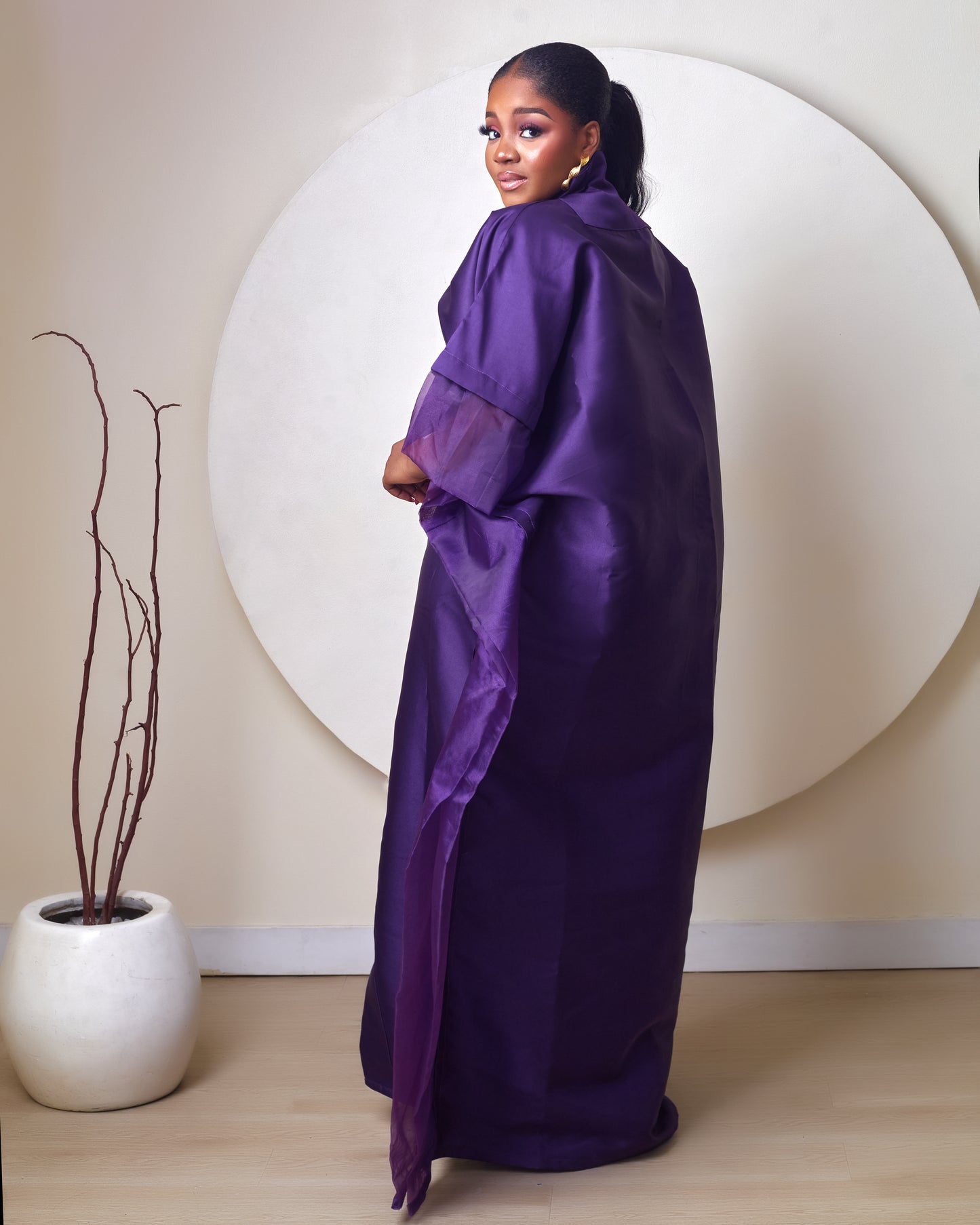 Oyinkansola Plum Mikado and Organdi African Boubou