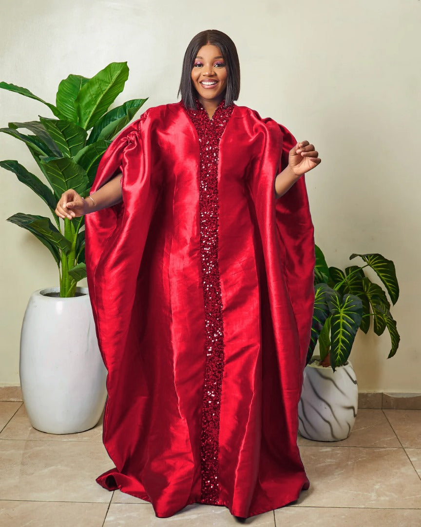 Adeola Red Women's African Mikado Boubou shopteda.us Adeola Red Women's African Mikado Boubou shopteda.us