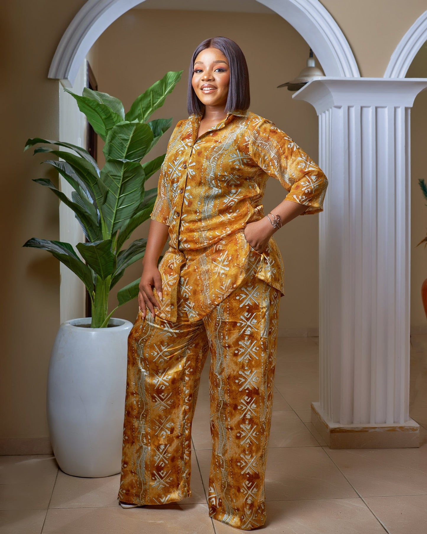 Della Silk and Chiffon Pant Set