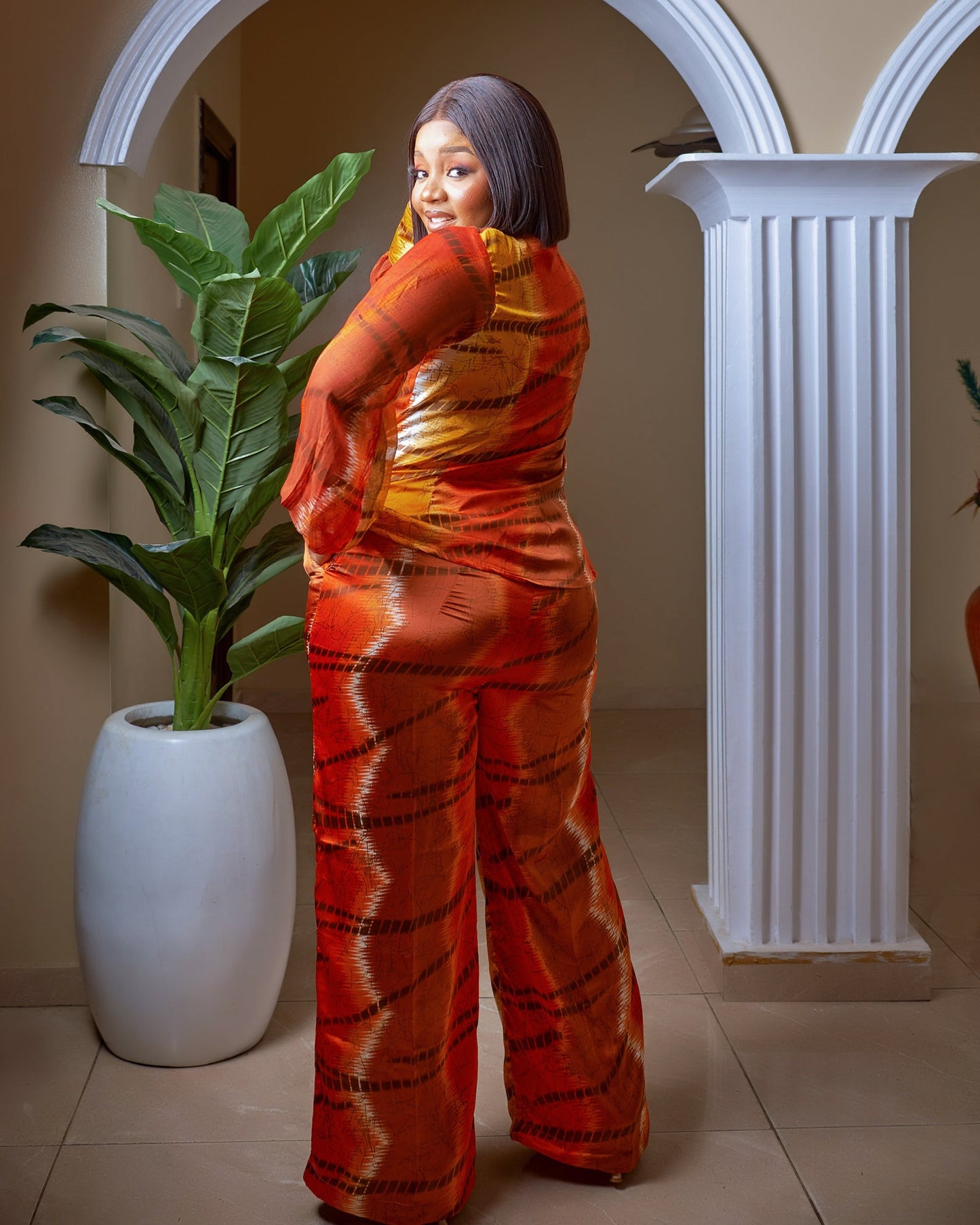 Alessia Silk and Chiffon Pant Set