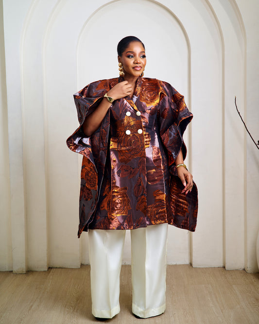 Aurelia Chocolate Brown African Pant Set