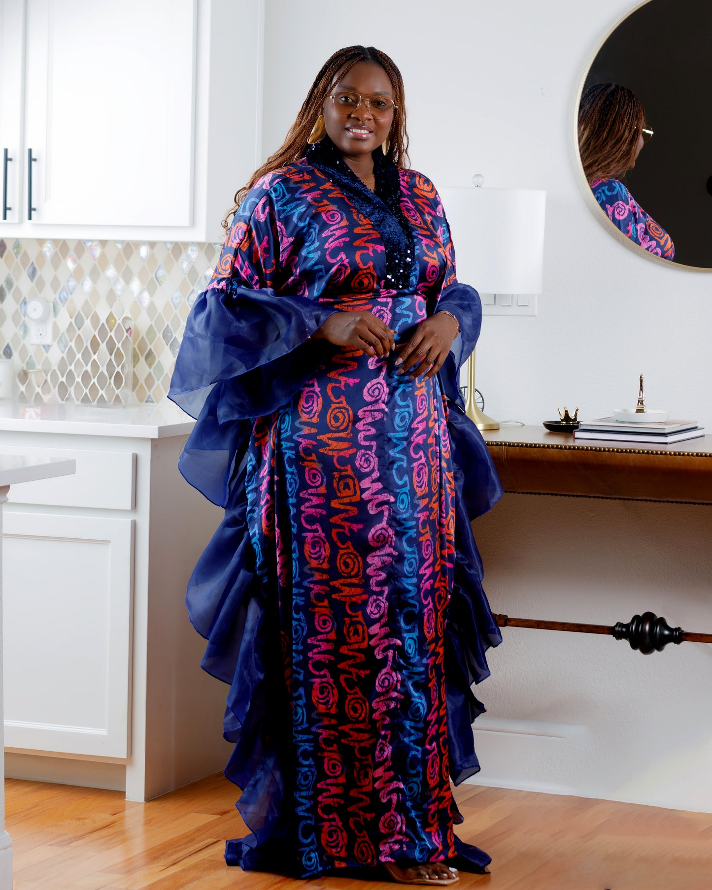 African Print Silk Boubou