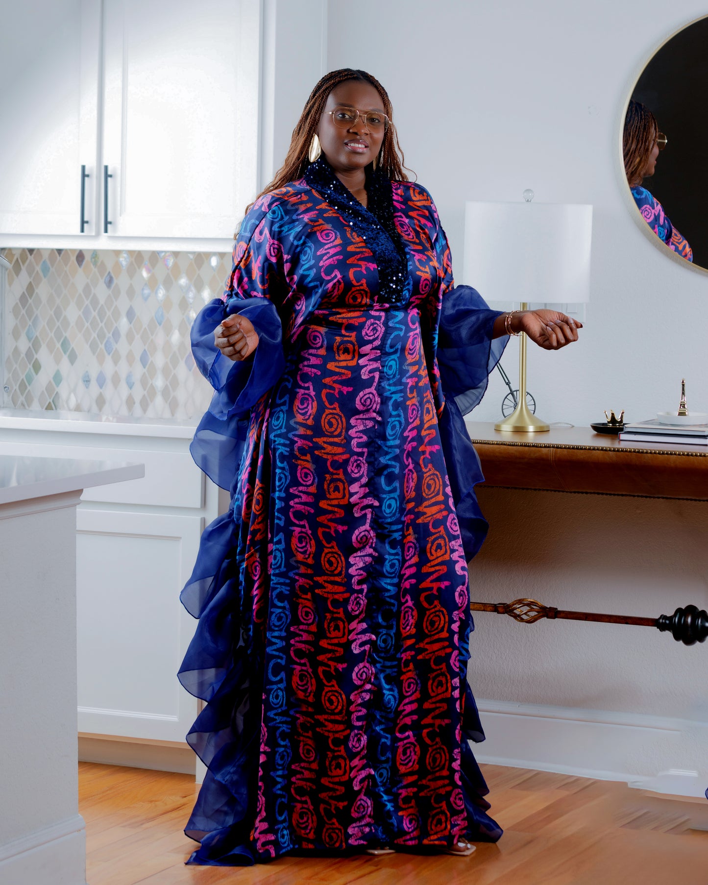 African Print Silk Boubou