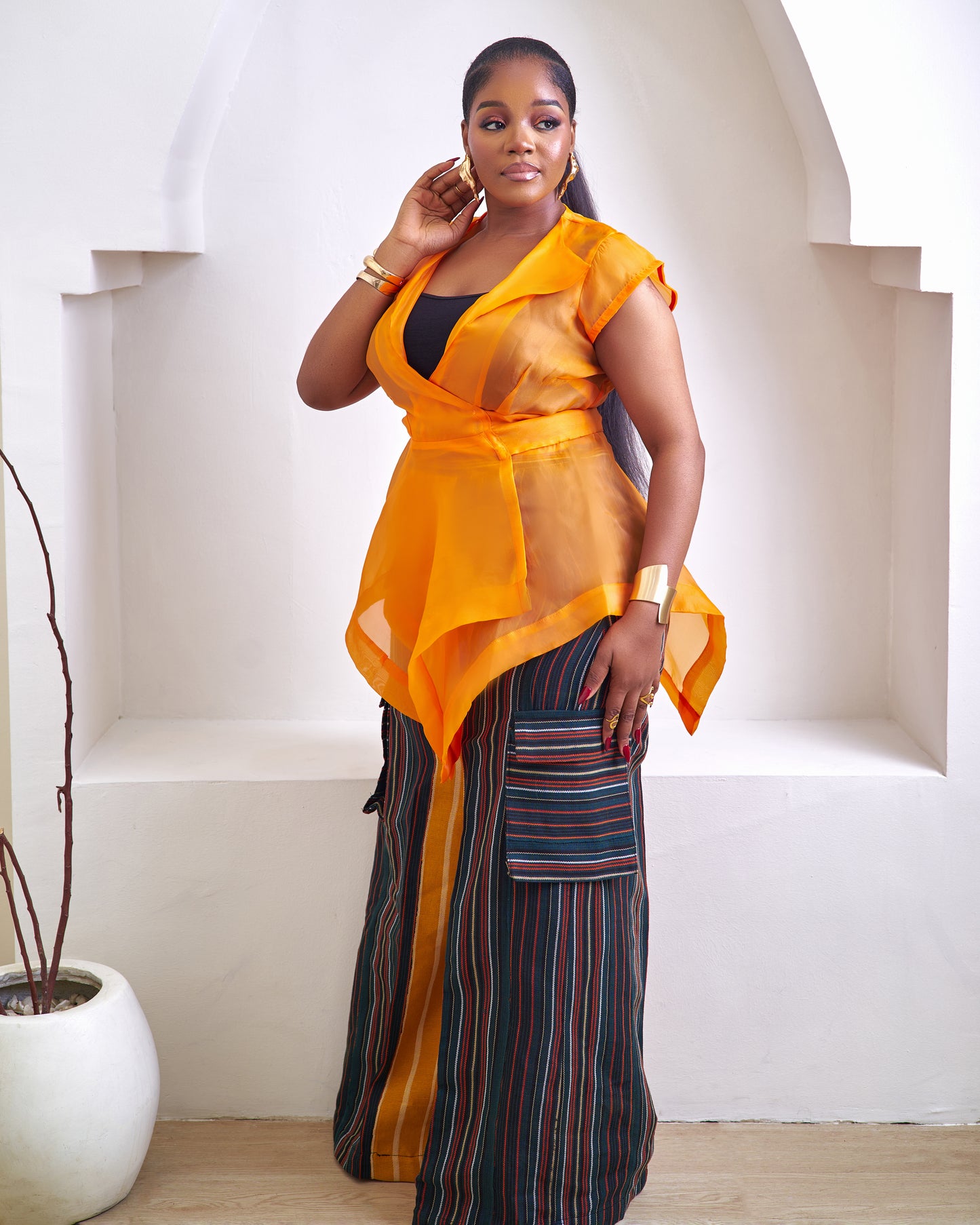 Thuli 2 piece African Aso Oke Pant Set