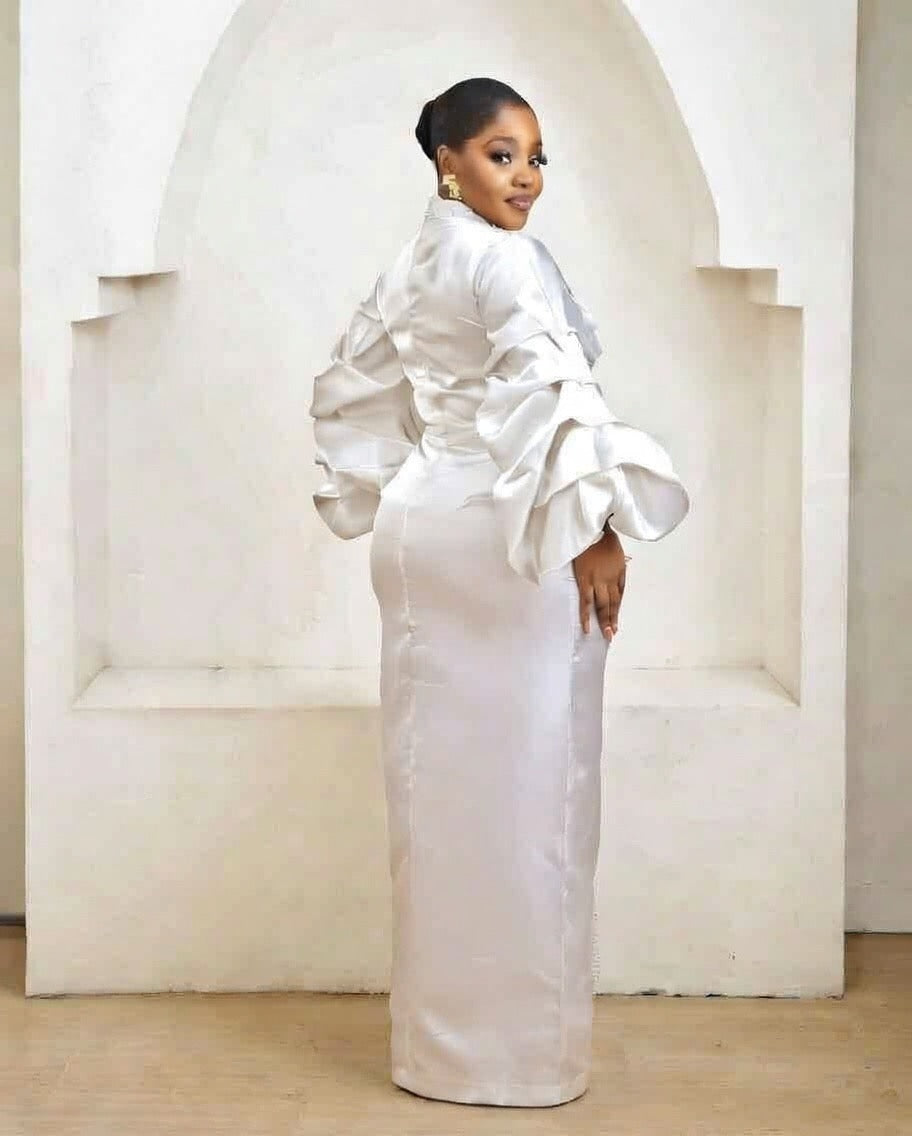 Zubaida White Kaftan African Maxi Dress – shopteda.us