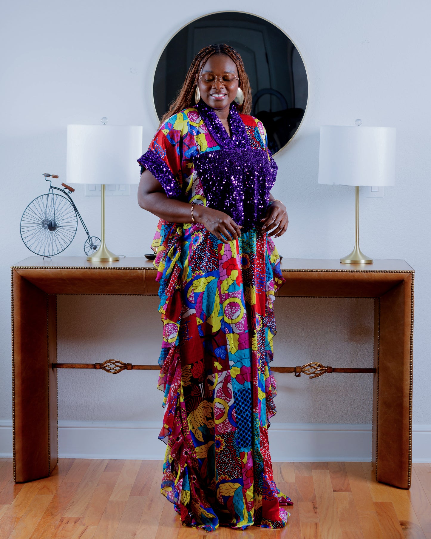 Alani African Print Silk Boubou