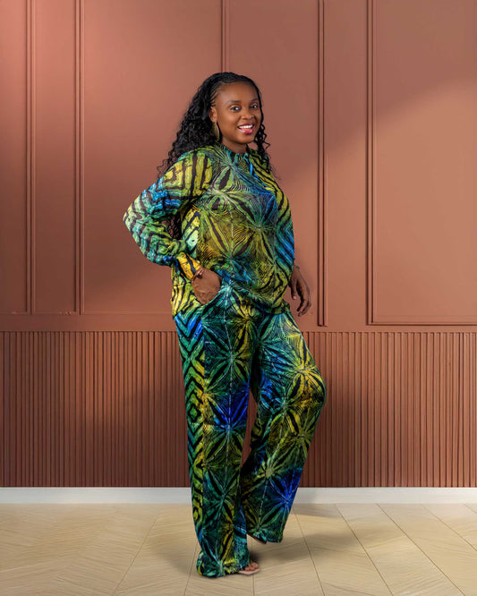 Odachi african print 2-piece pant set