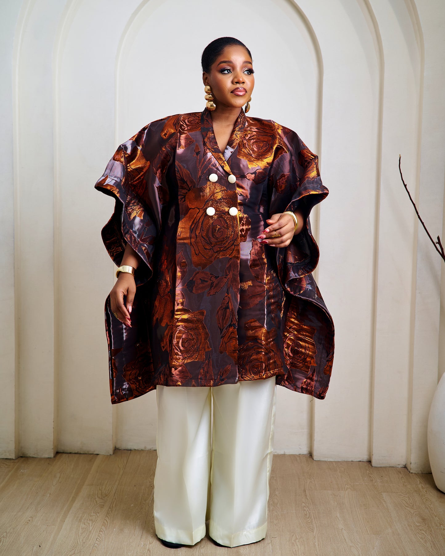 Aurelia Chocolate Brown African Pant Set