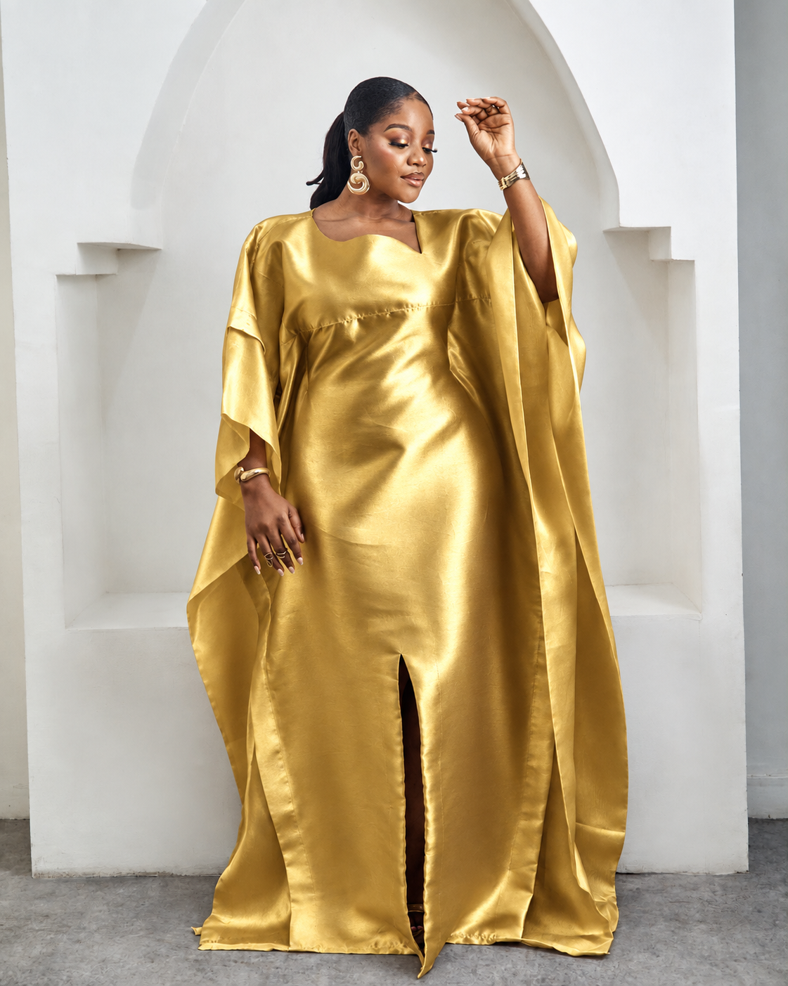 Awe Gold African Satin Boubou