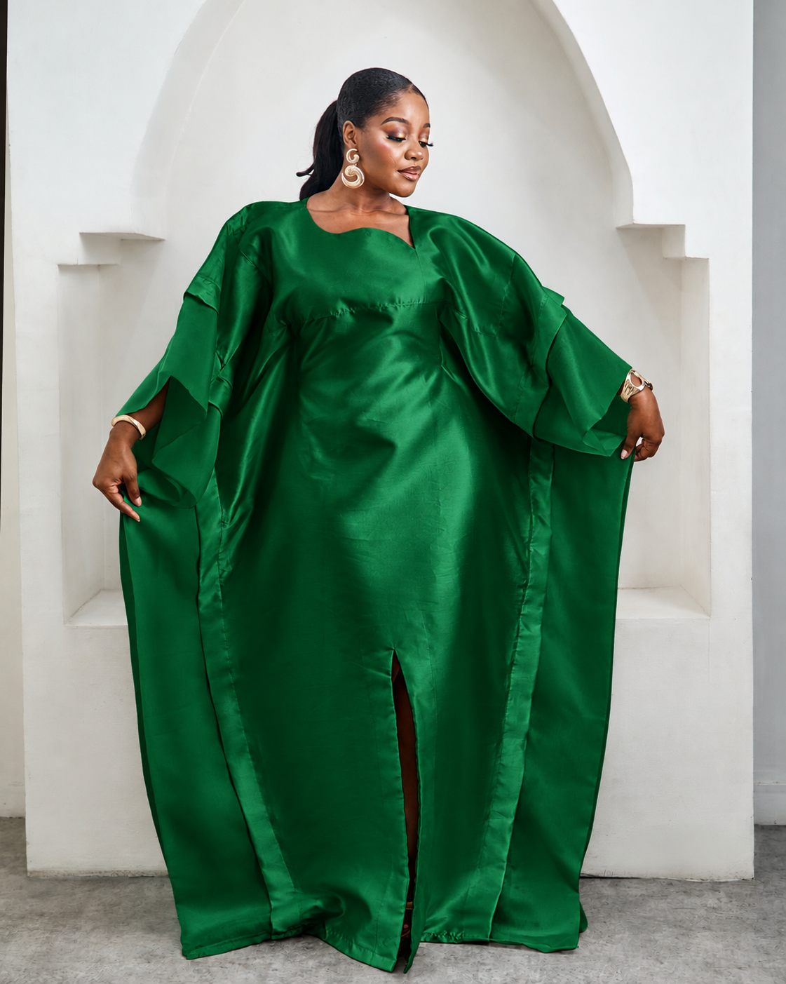 Awe Green African Satin Boubou