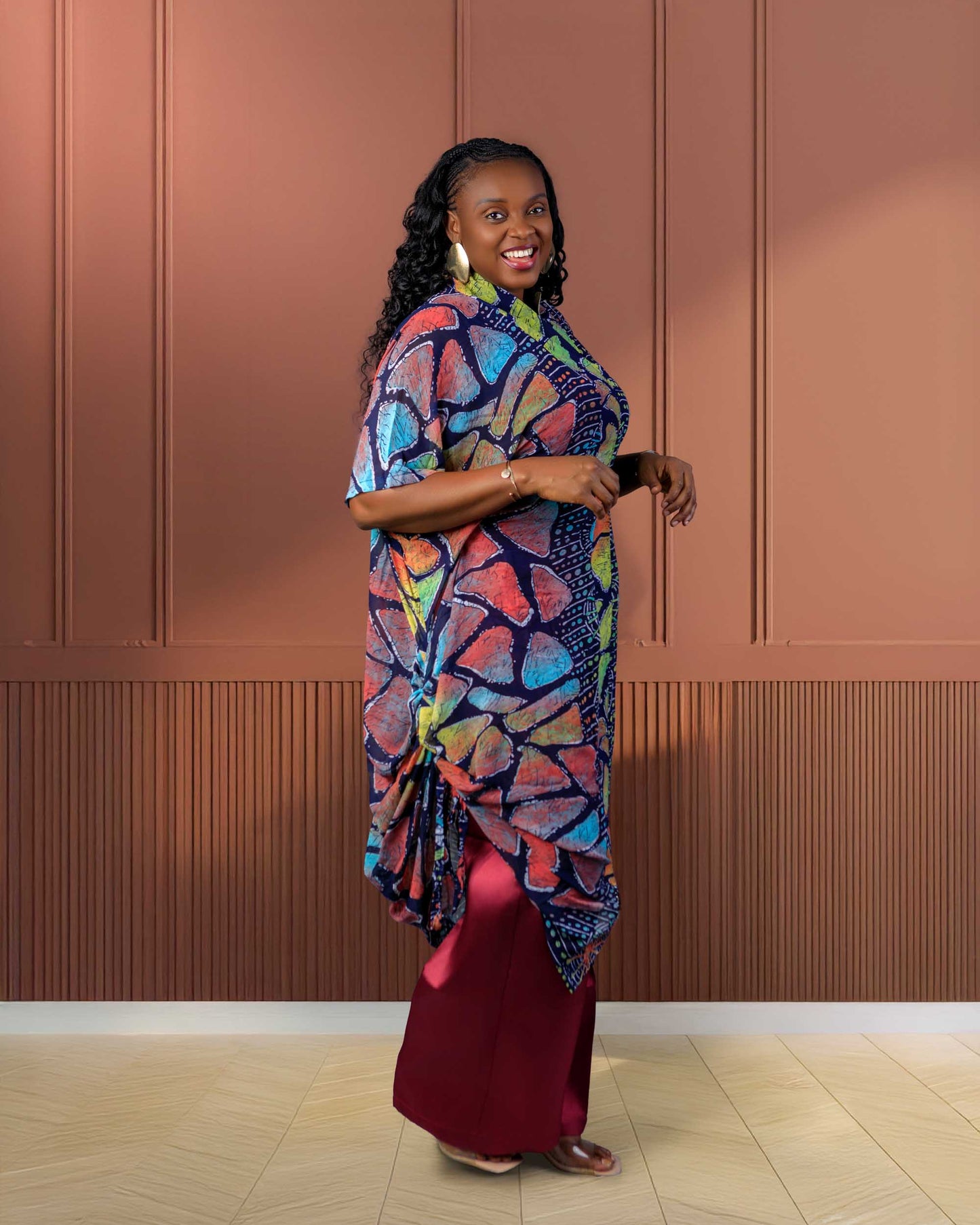 Okah african print chiffon pant set