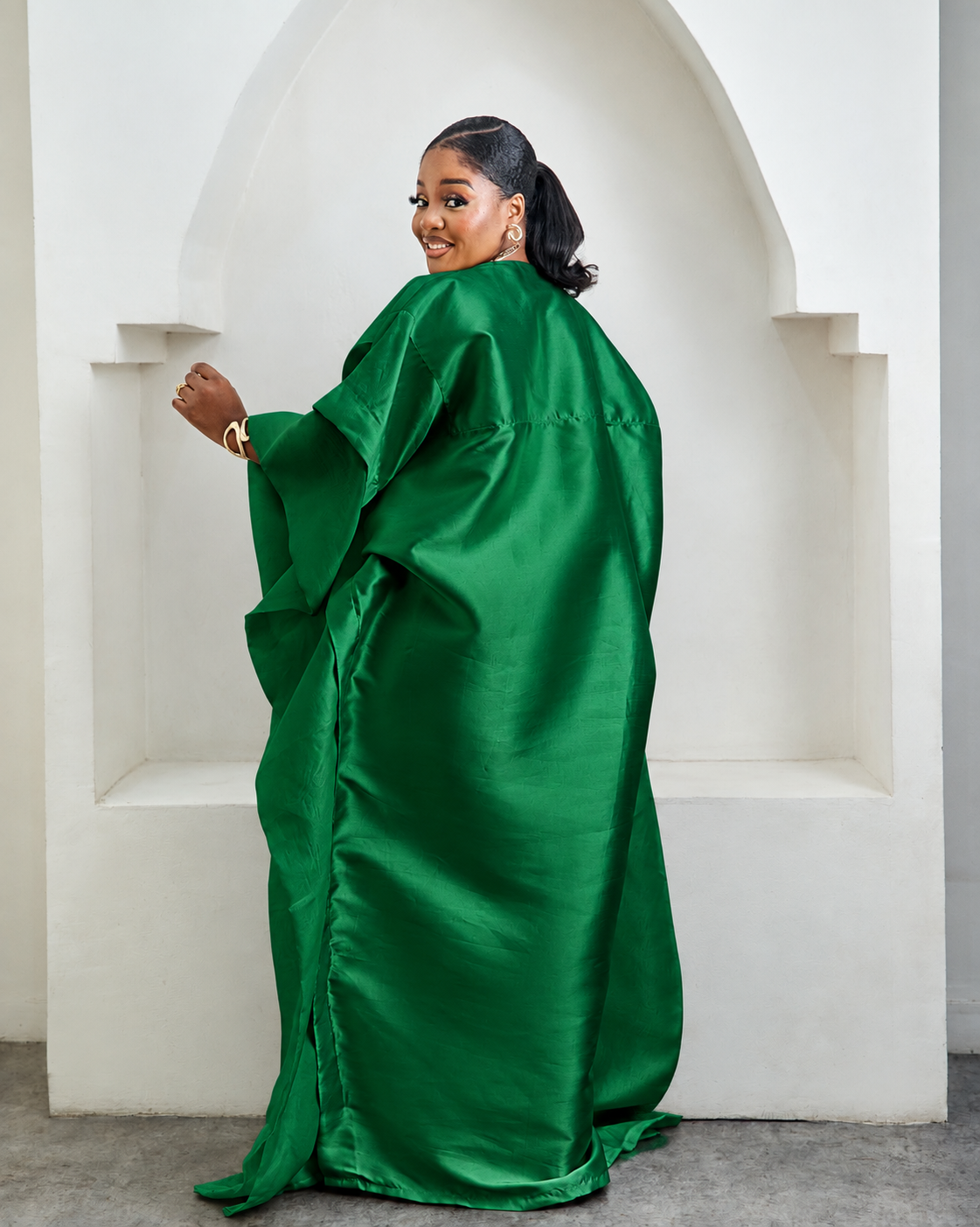 Awe Green African Satin Boubou