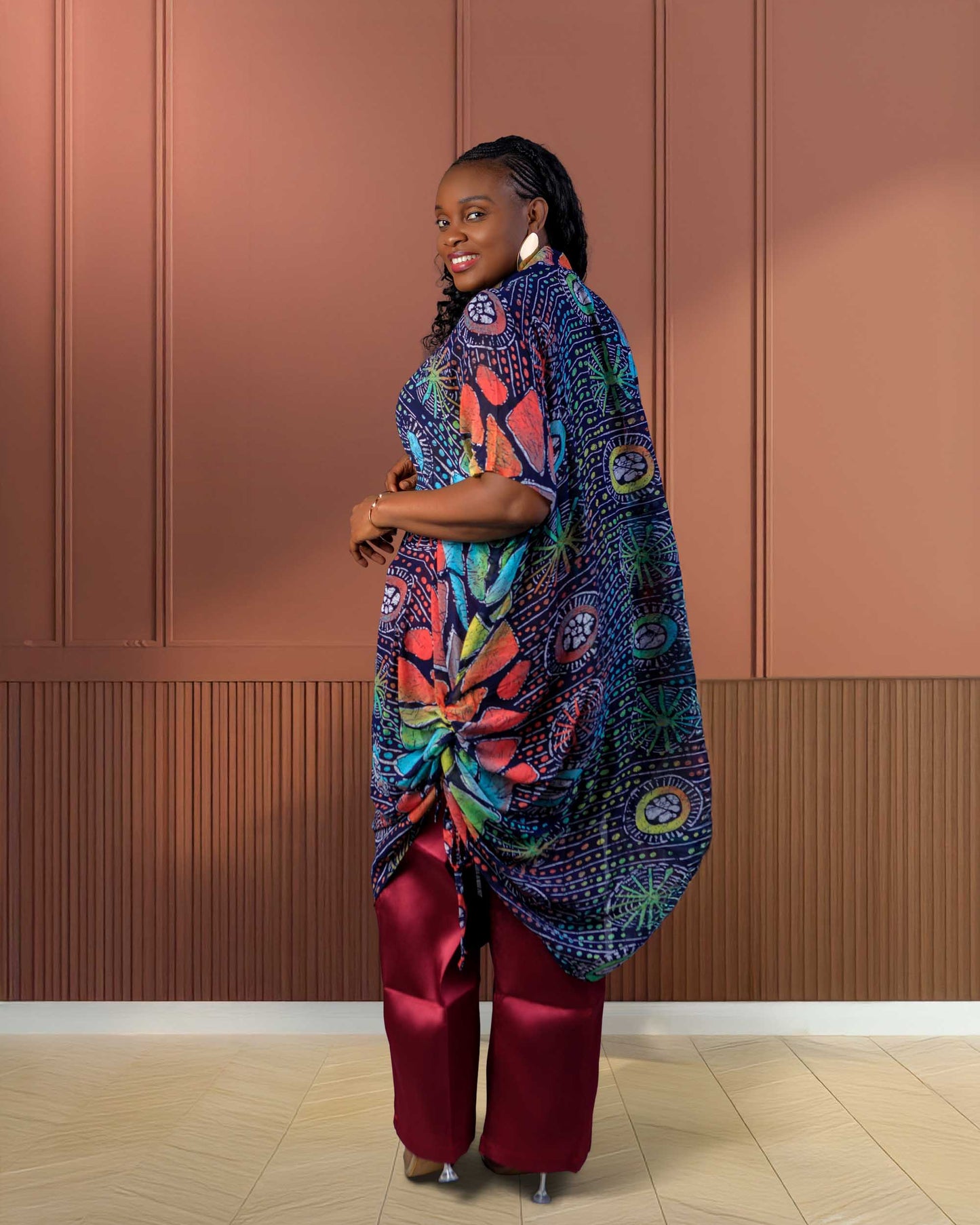 Okah african print chiffon pant set