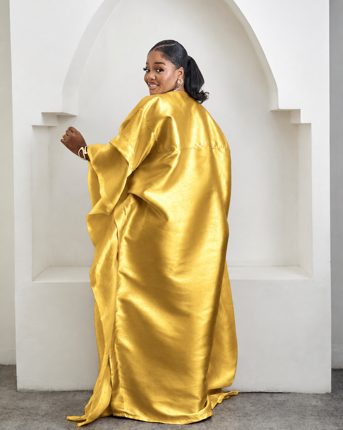 Awe Gold African Satin Boubou