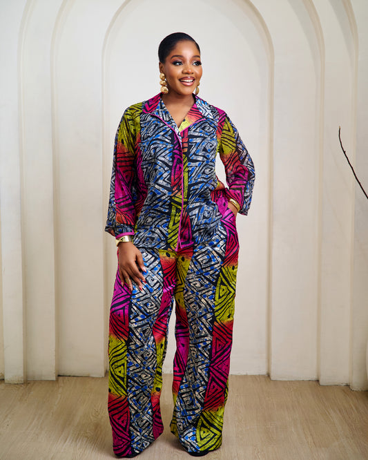 Zuby Adire African Print Pant Set