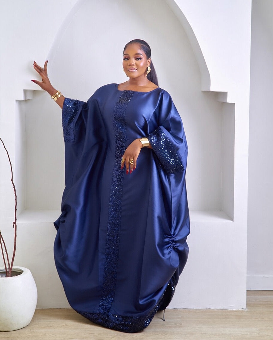 Tiara Luxurious Navy Blue African Boubou