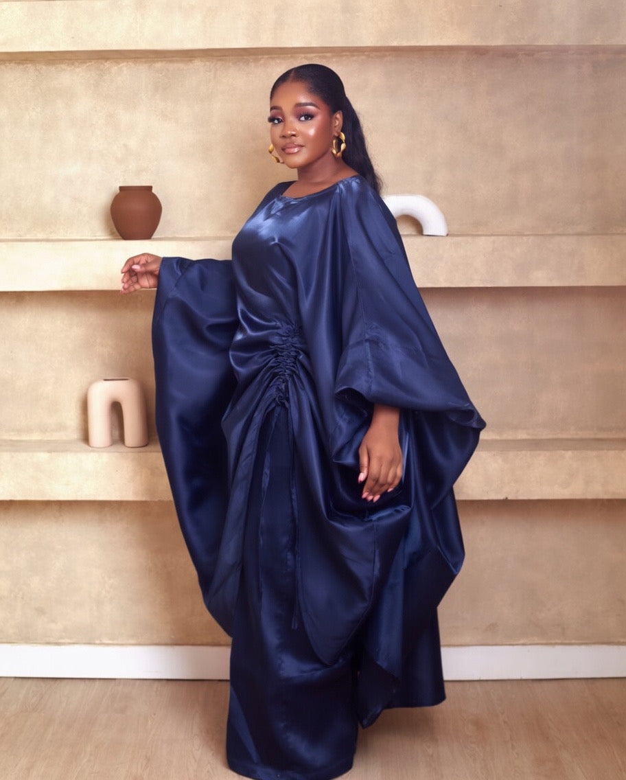 Malkia Navy blue 2 piece African Mikado Pant Set