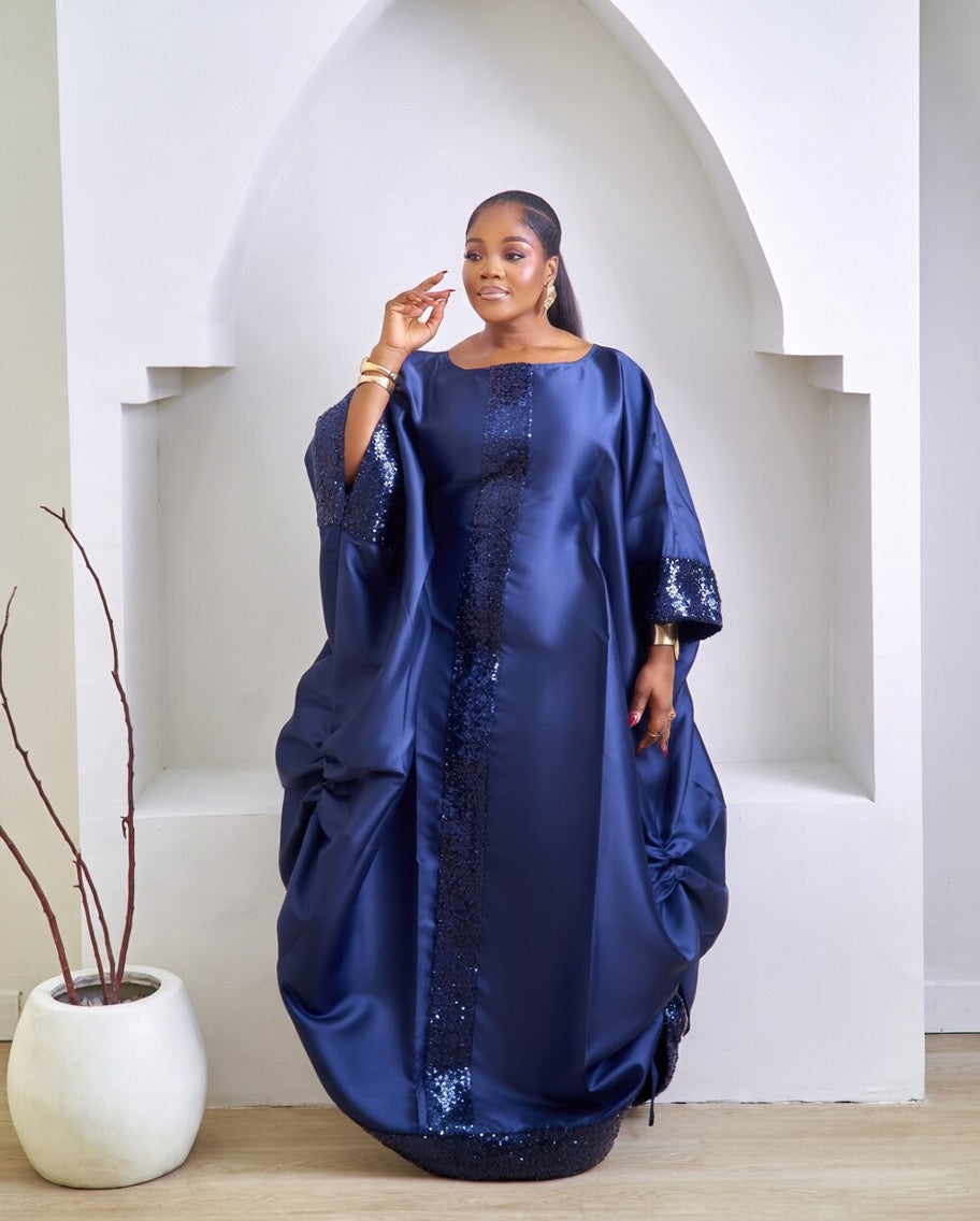 Tiara Luxurious Navy Blue African Boubou