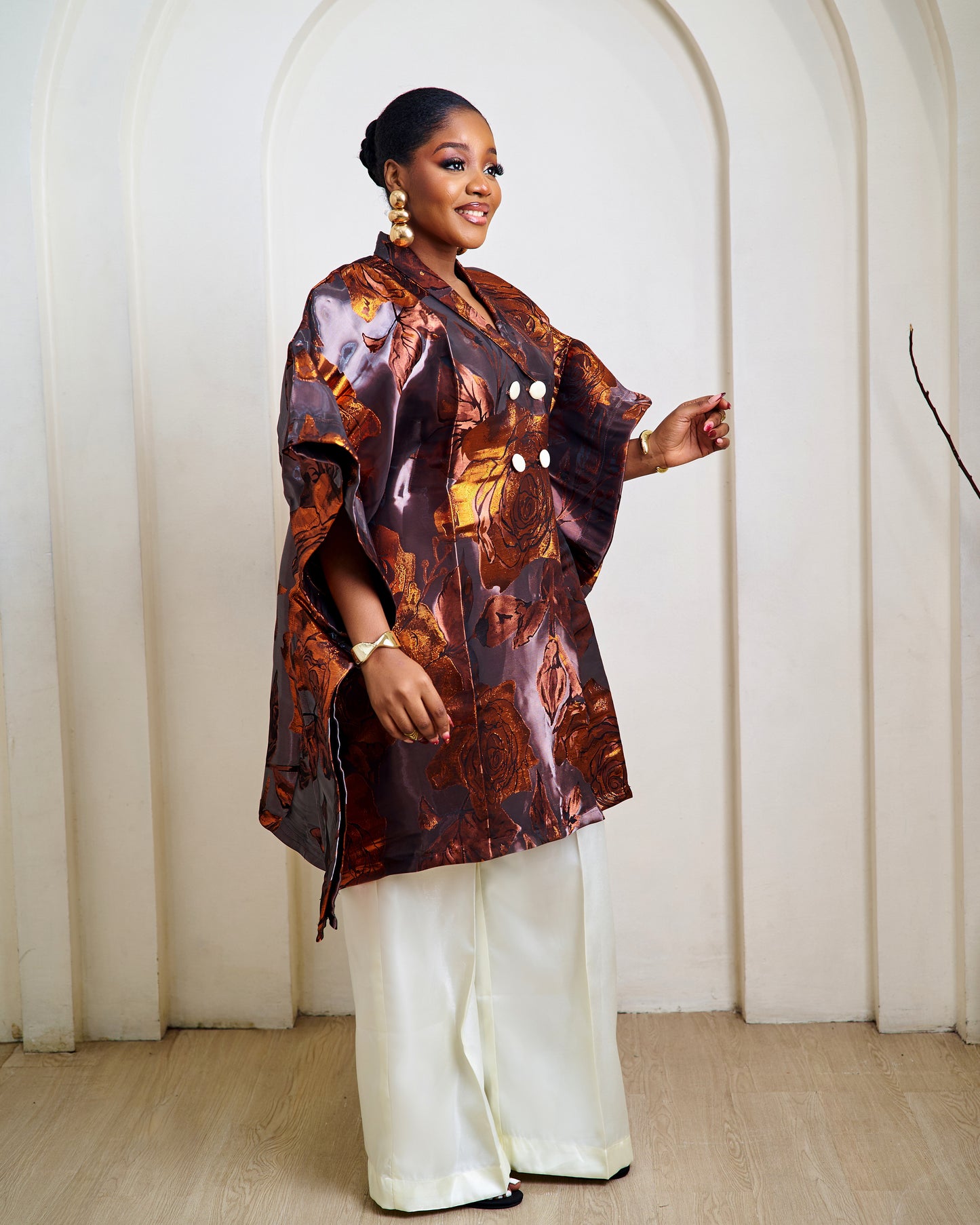 Aurelia Chocolate Brown African Pant Set