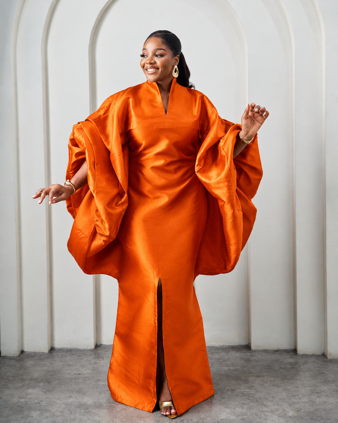 Eshe Orange Luxury African Boubou