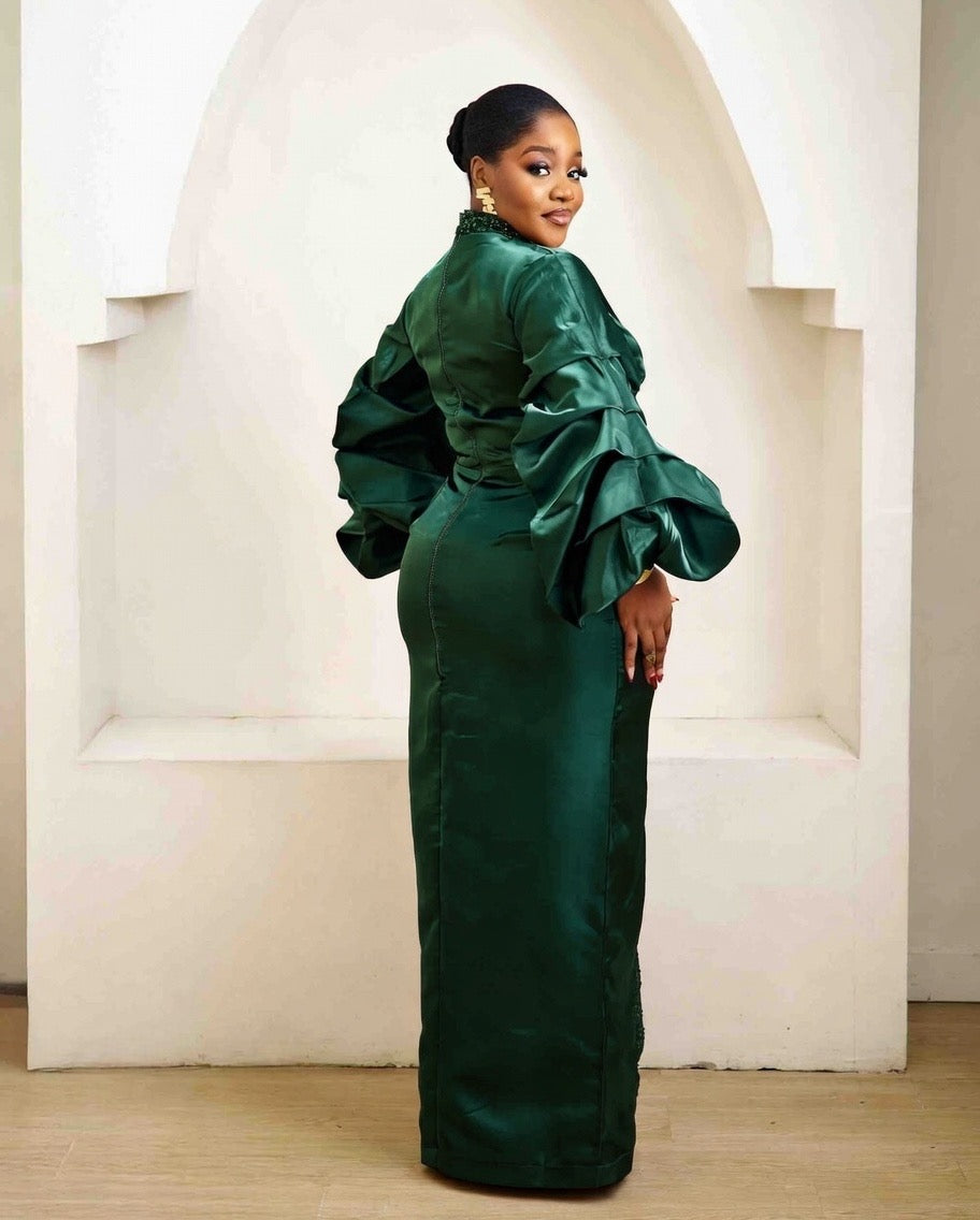 Nala Emerald Kaftan African Maxi Dress