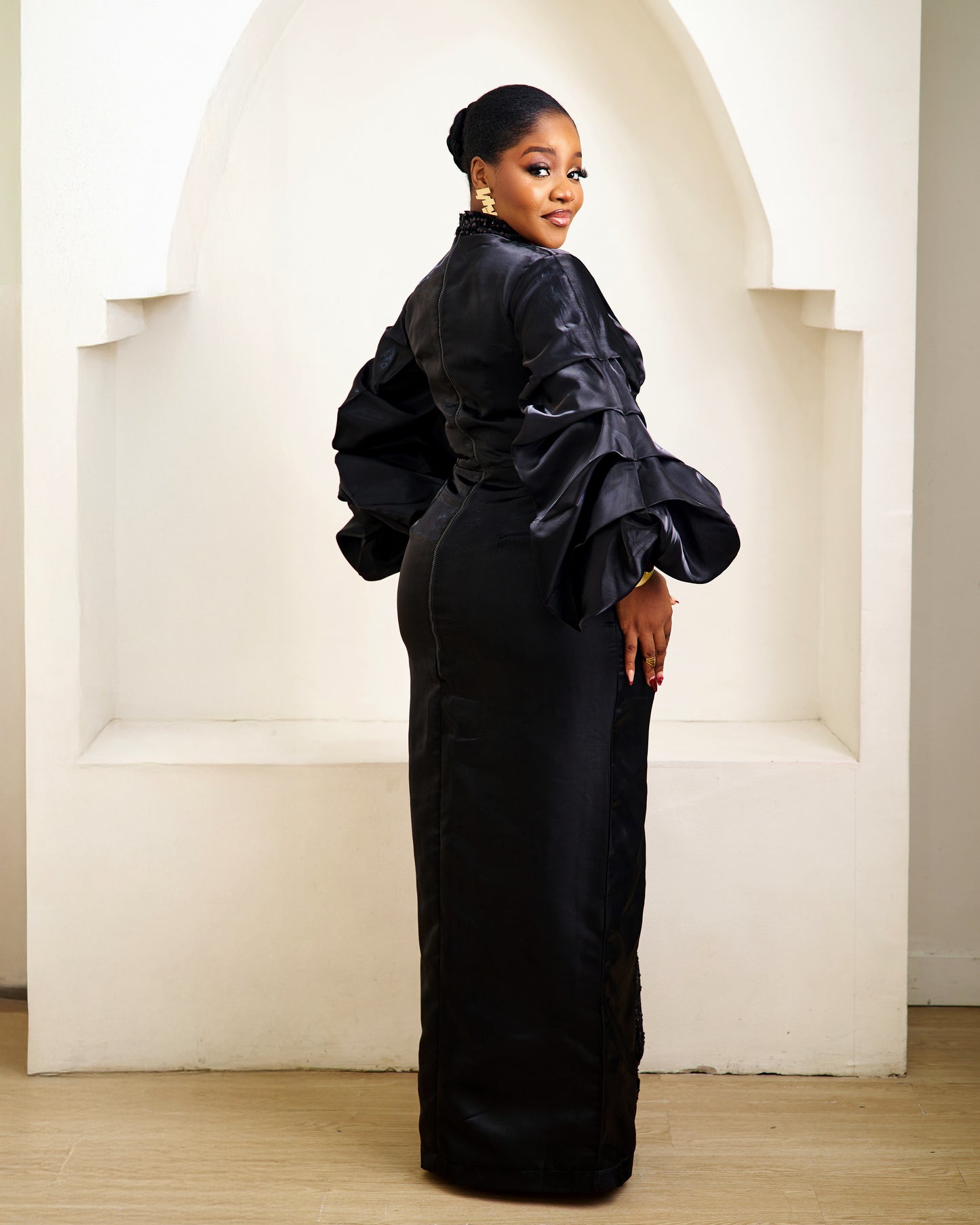 Natasha Black Kaftan African Maxi Dress