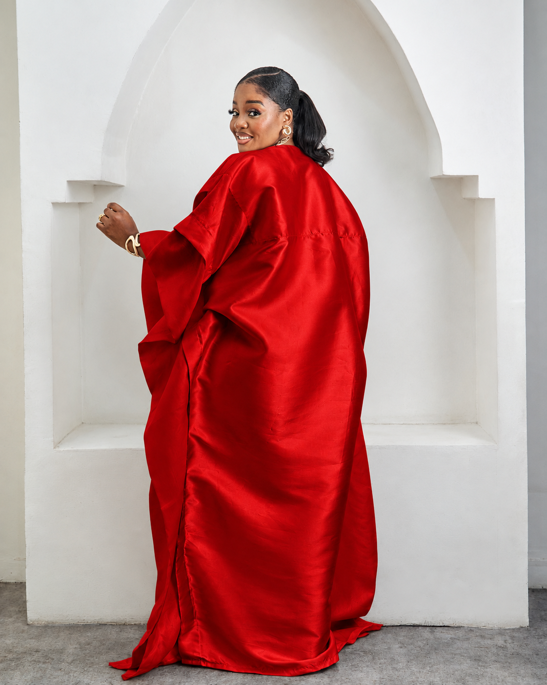 Awe Red African Satin Boubou