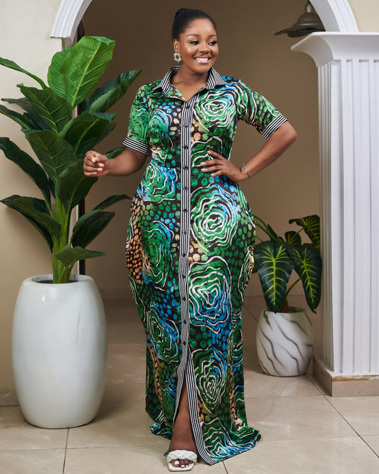 Enchantress African attire silk,chiffon pant dress