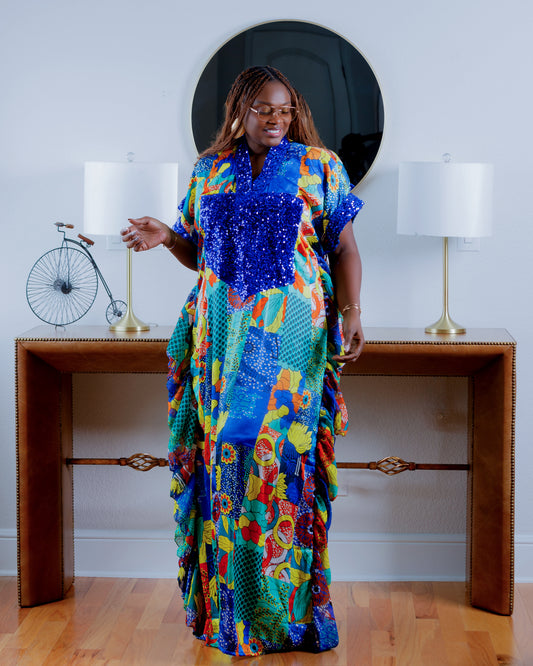 Aduke African Silk Print Boubou