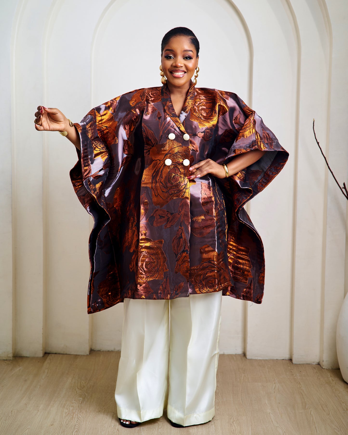 Aurelia Chocolate Brown African Pant Set