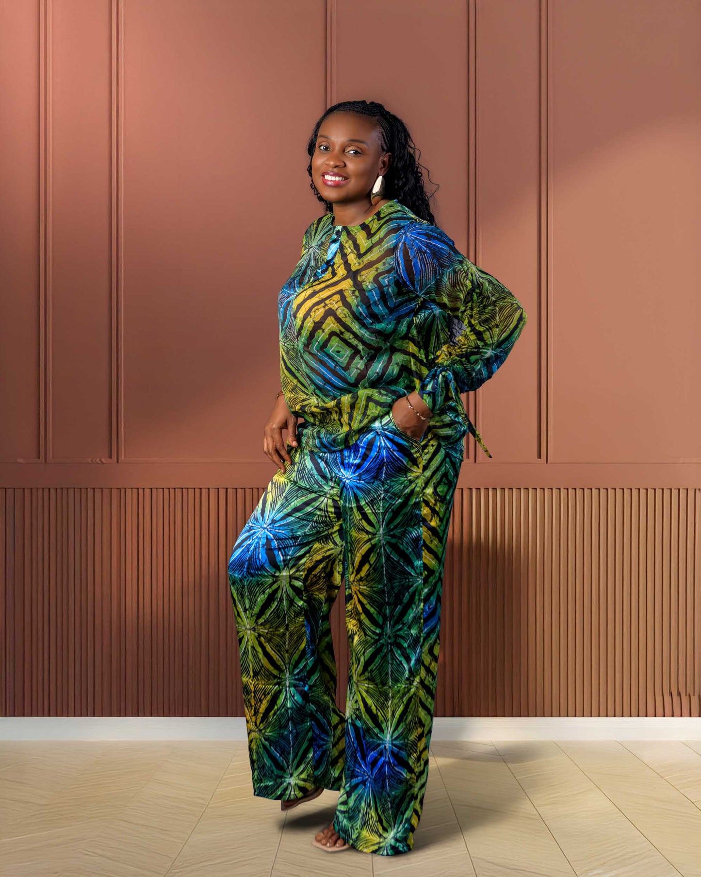 Odachi african print 2-piece pant set