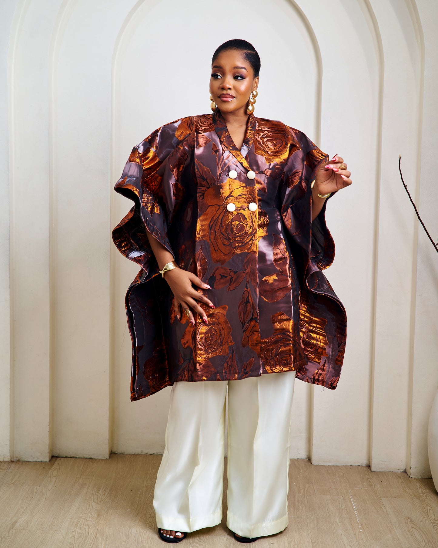 Aurelia Chocolate Brown African Pant Set