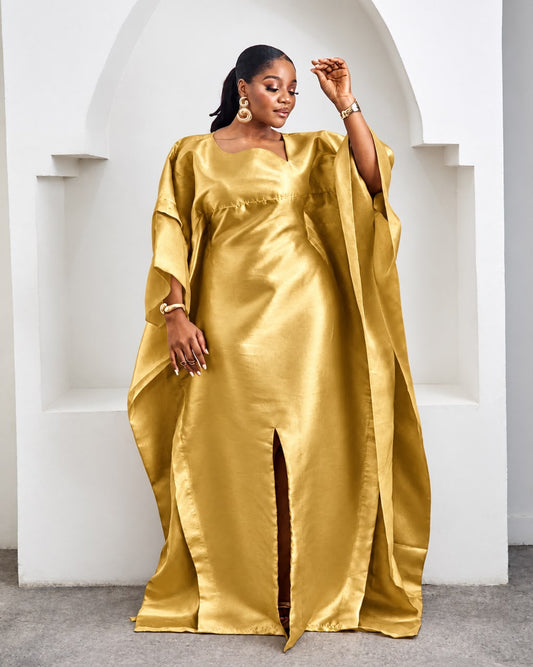 Awe Gold African Satin Boubou