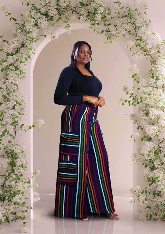 Lacy African Aso Oke Cargo Pant