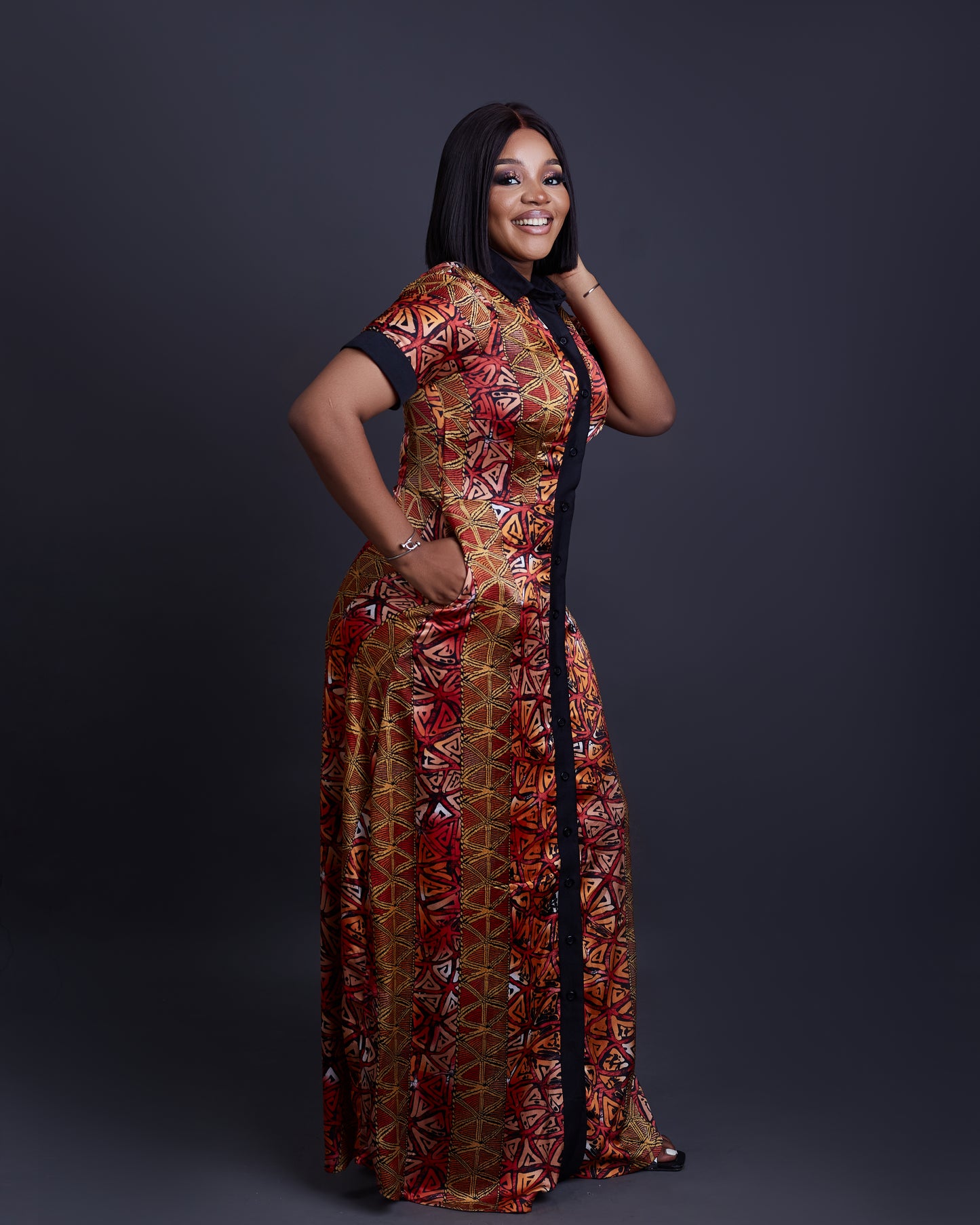 Peggy African Ankara print gown