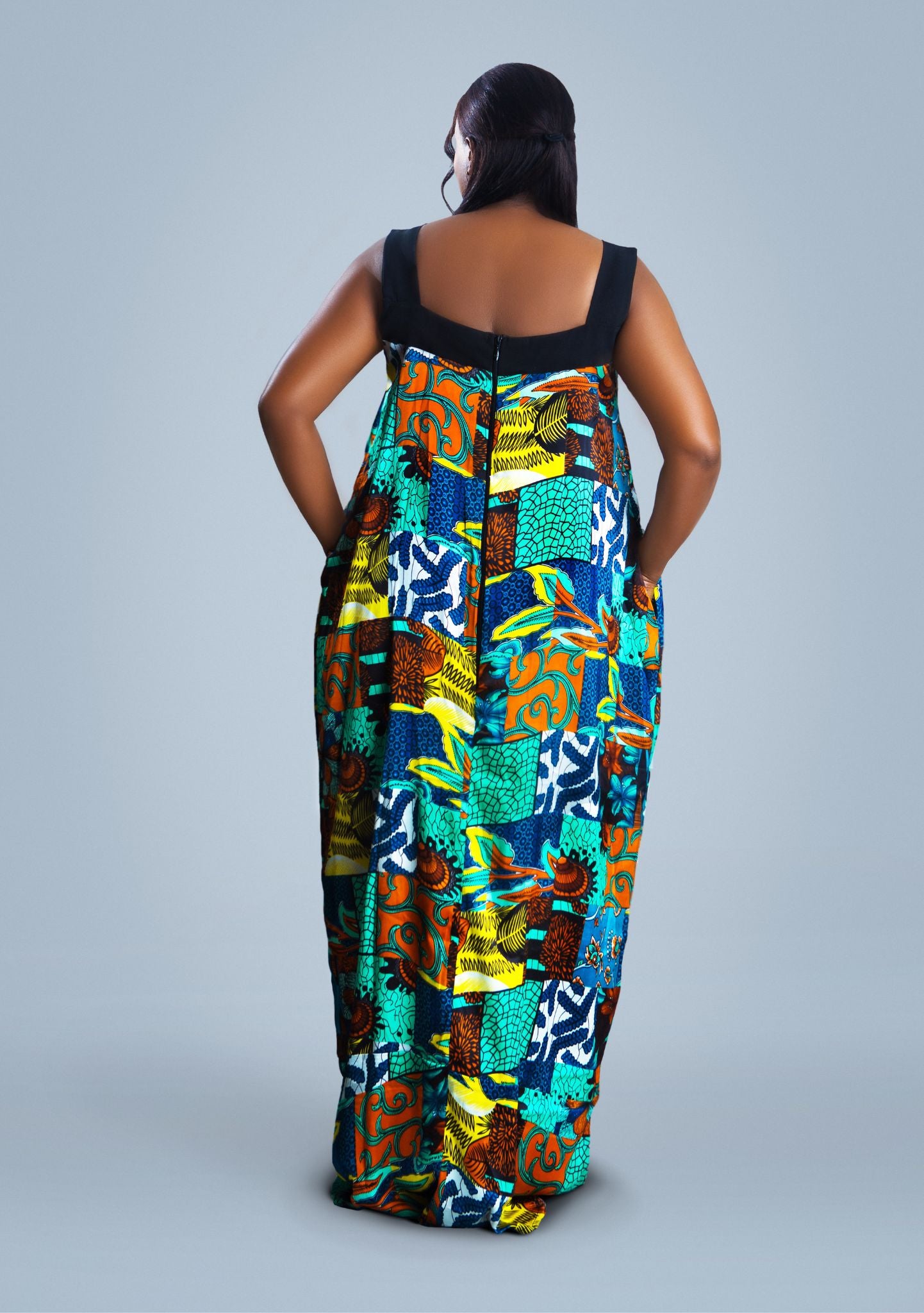 Zola African print ankara and lace mix dress