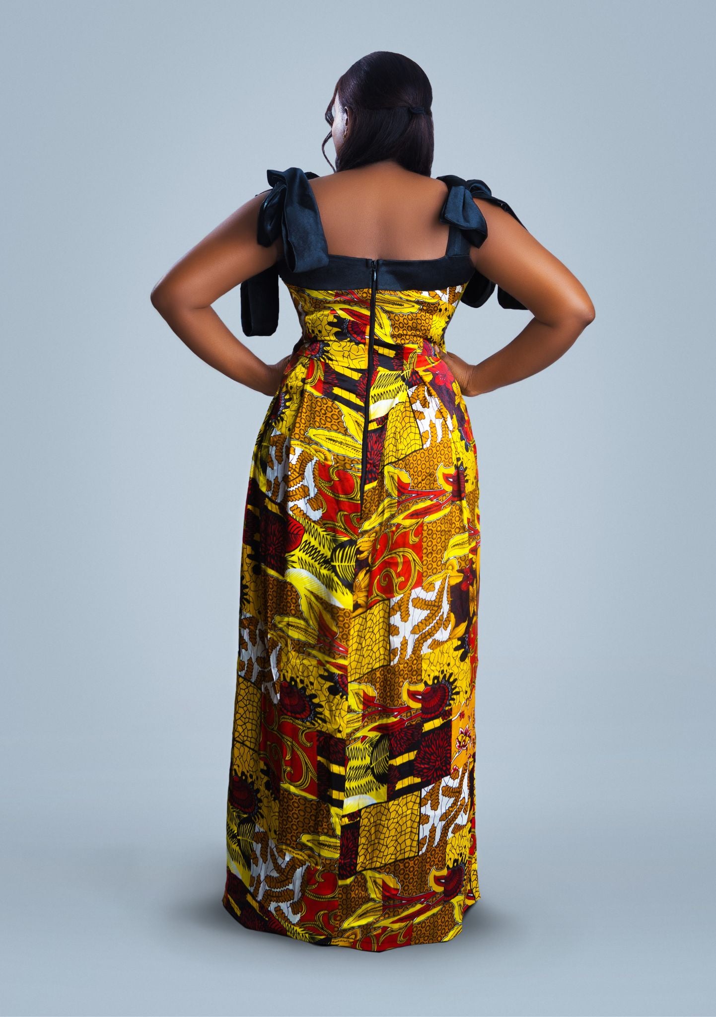 Shikemi African print armless long dress