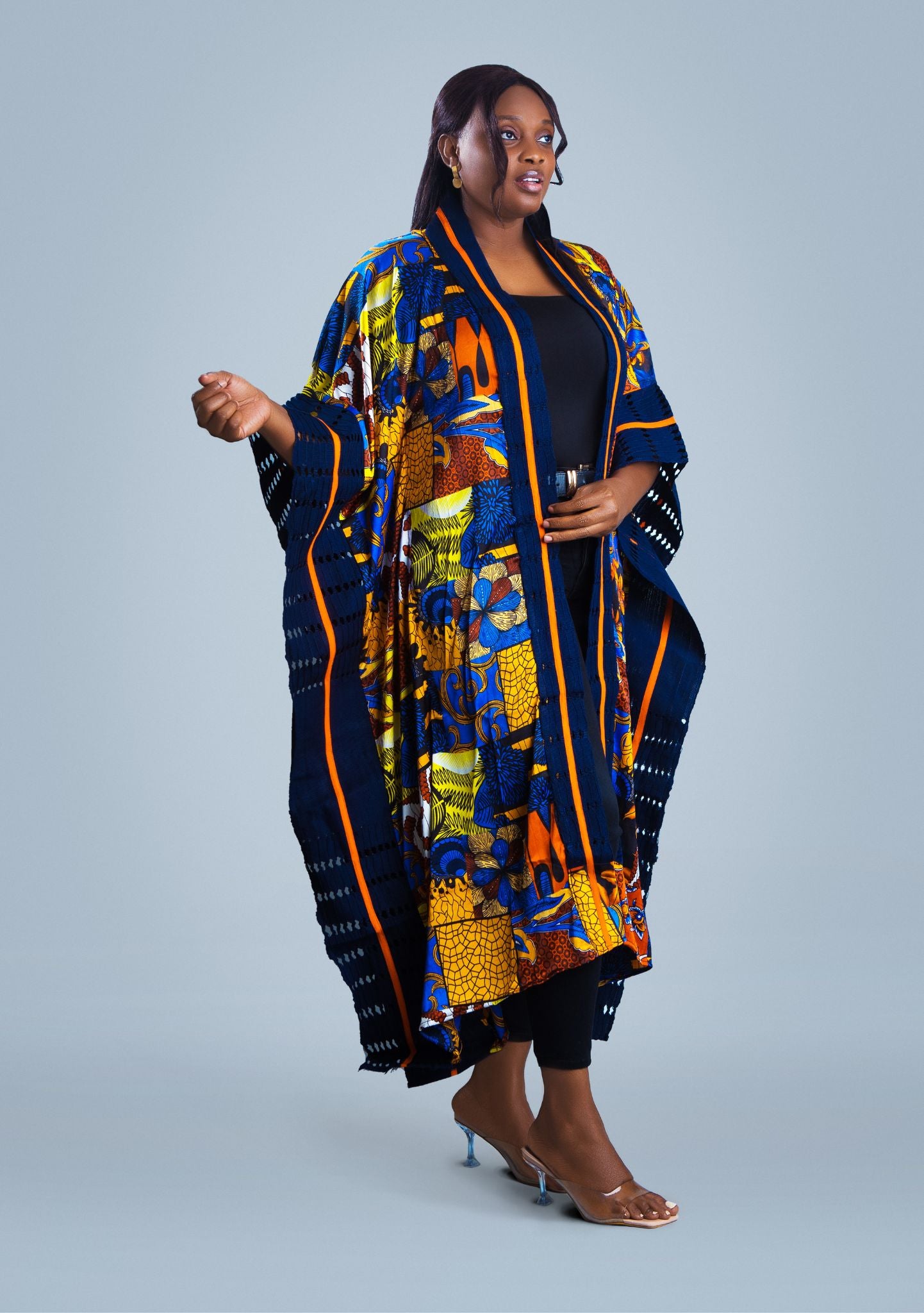 Gaa African kimono styled with luxurious aso oke