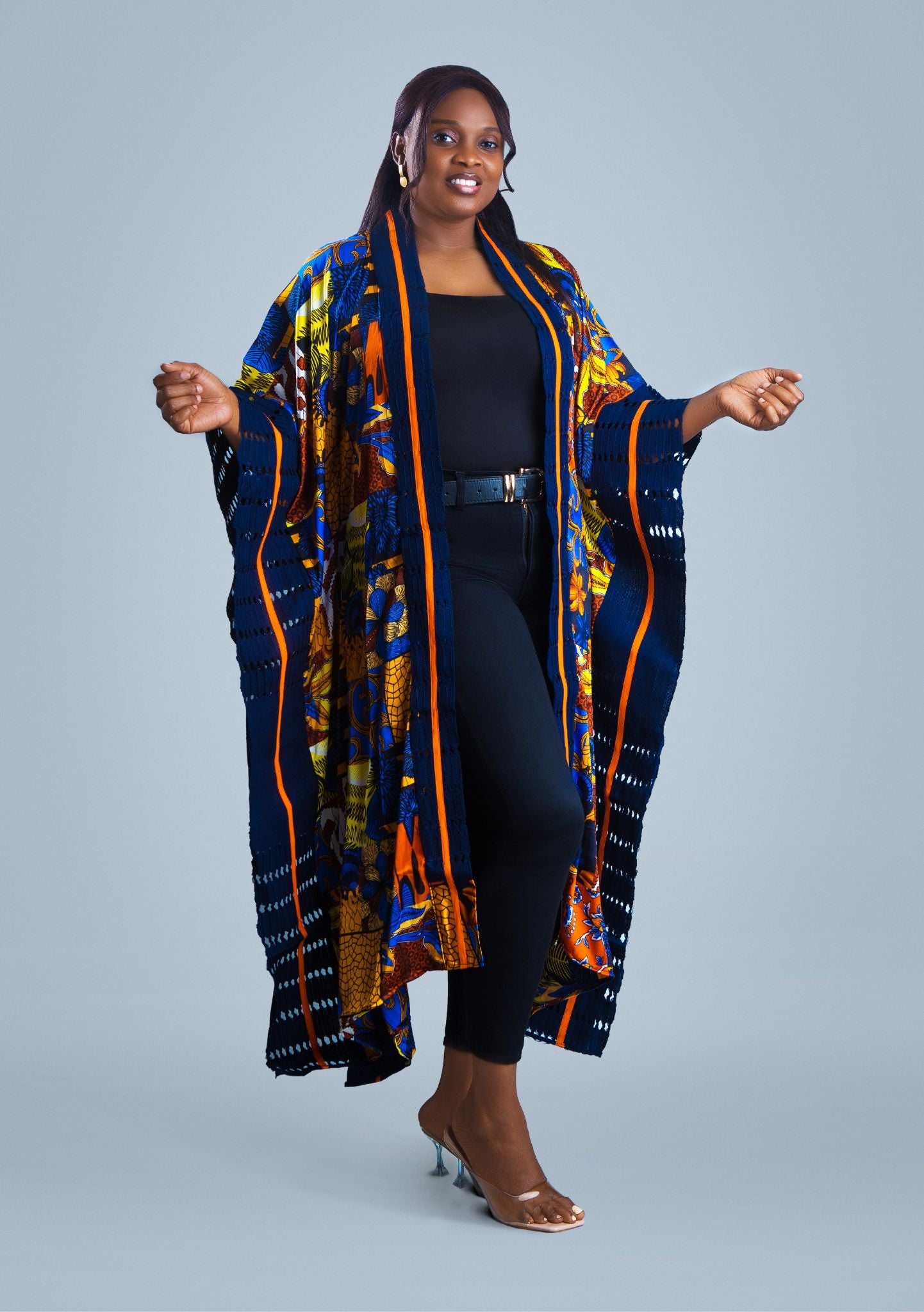 Gaa African kimono styled with luxurious aso oke