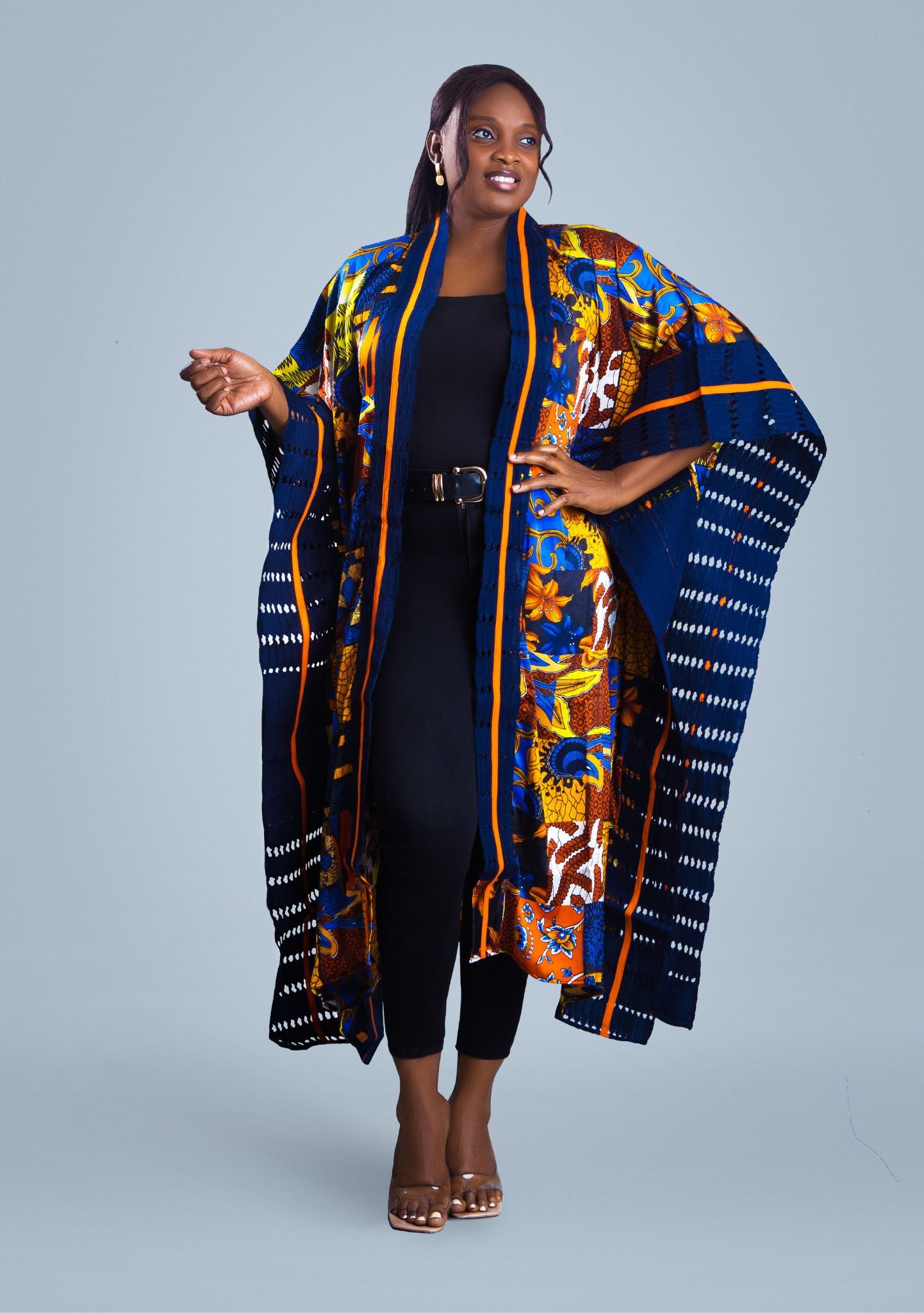 Gaa African kimono styled with luxurious aso oke