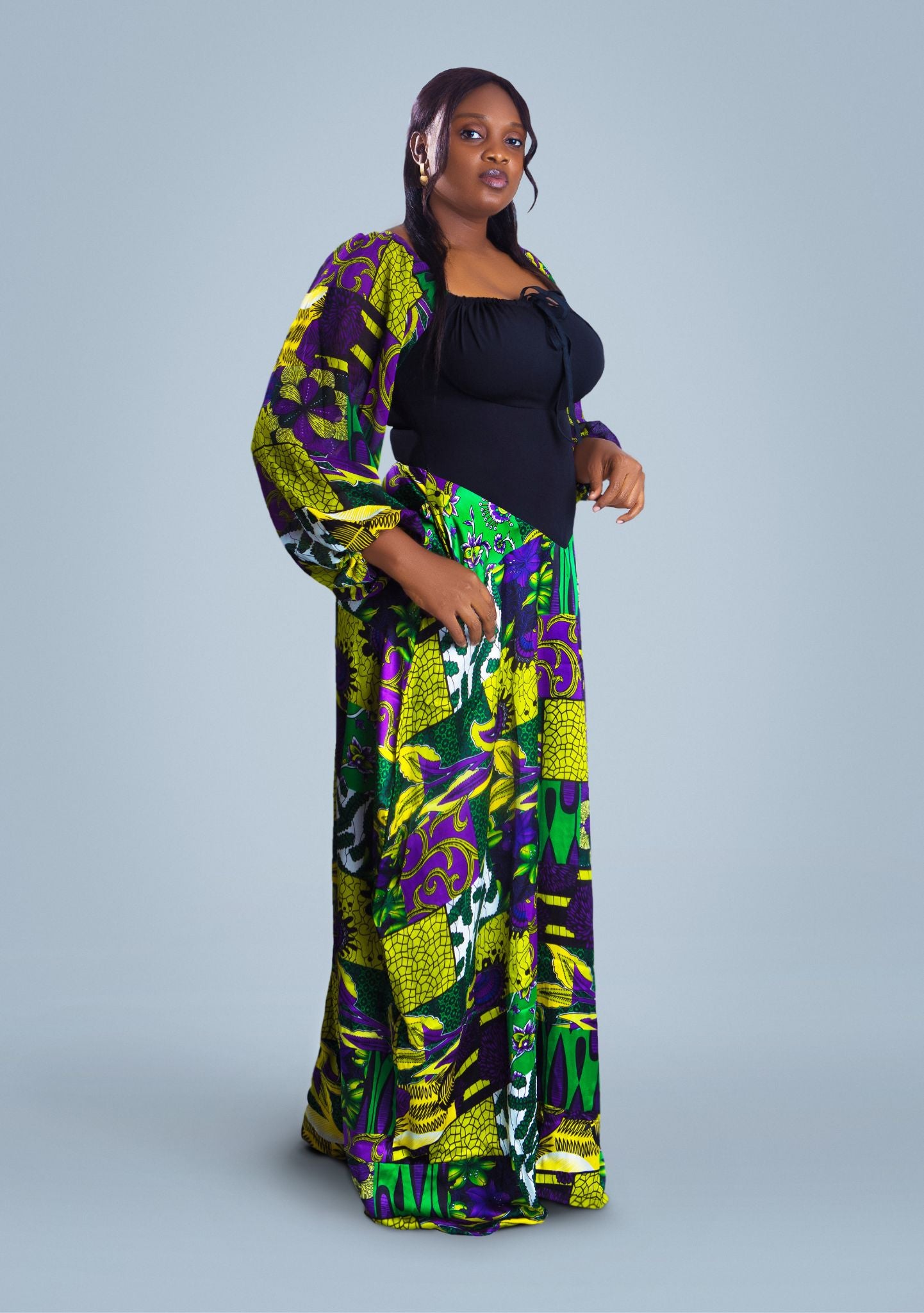 Aura African print  ankara long dress